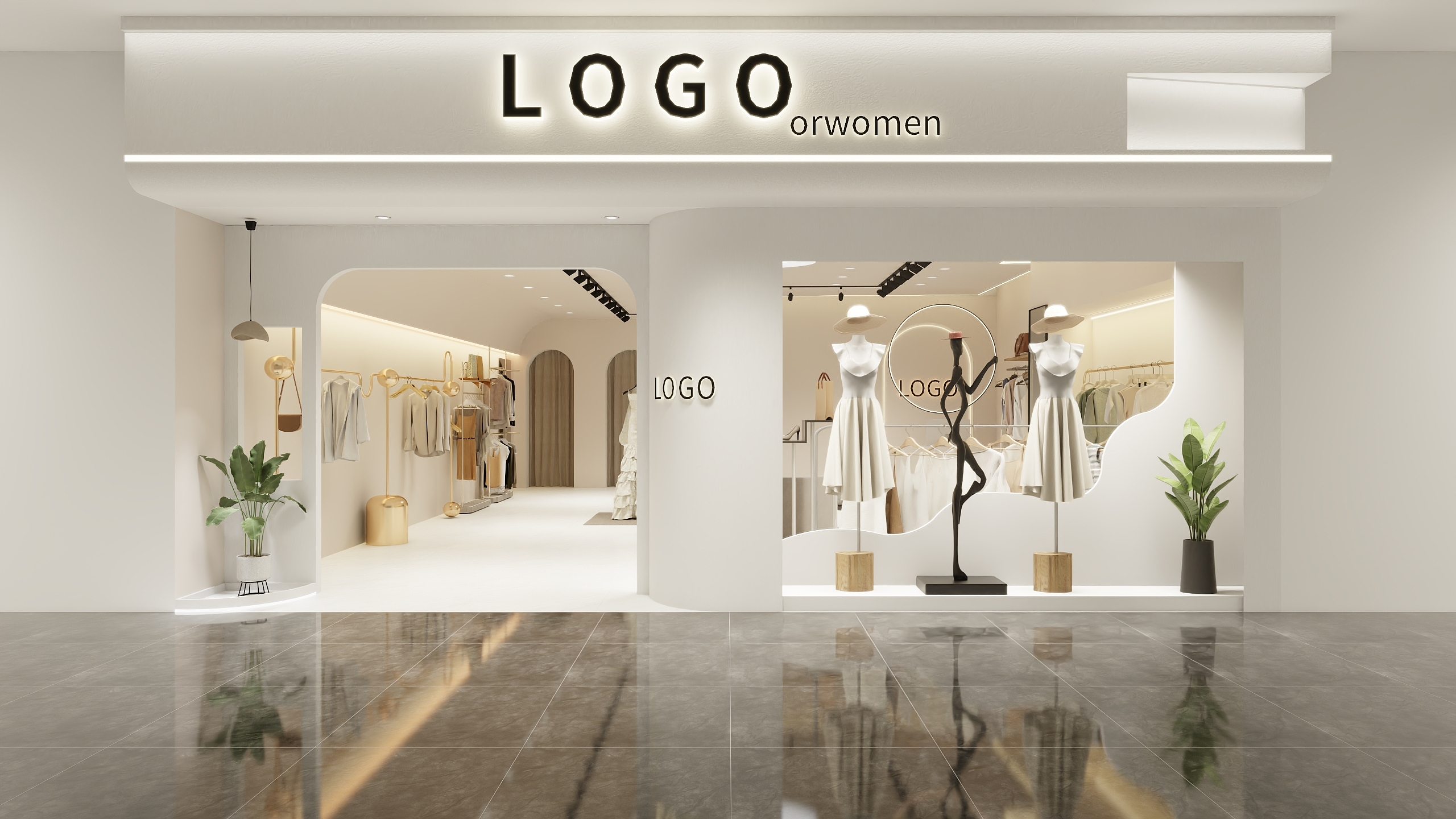 内聚力设计-女装店65平-装修设计方案