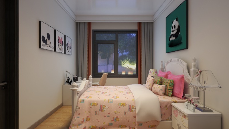 Pink Girls Bedroom with Fun Decor