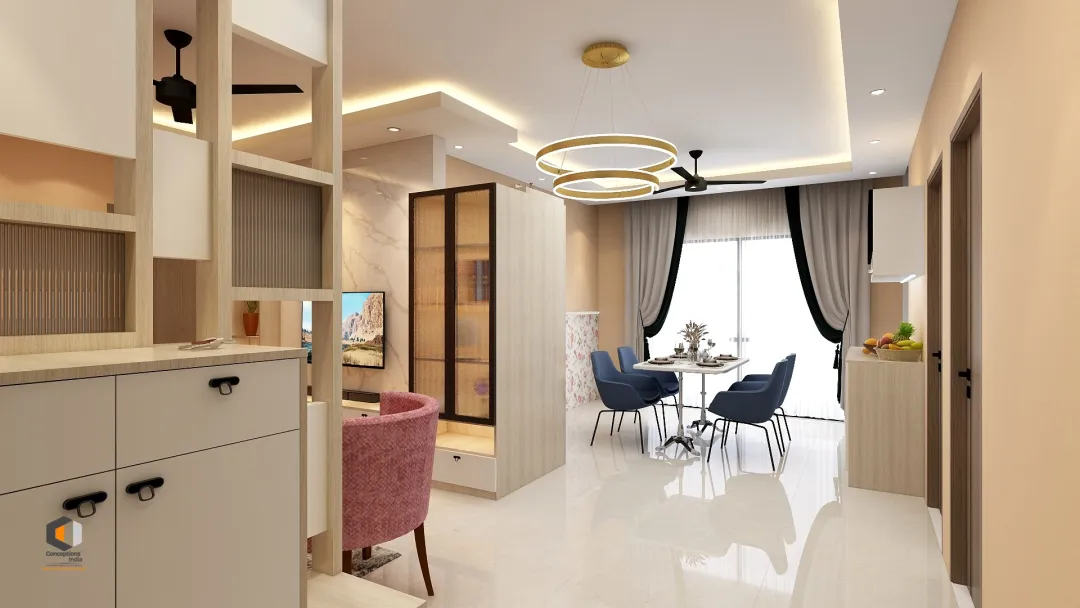 Conceptions India的装修设计方案:A Modern yet Rich Looking Living Room