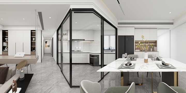 设计师-朱工-广州-星樾花园115m²平层住宅-装修设计方案