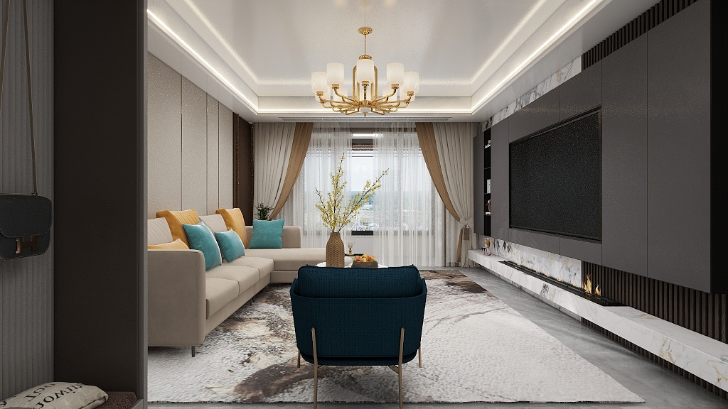 智善装饰-翰林世家三居户型轻奢对外展示版-装修设计方案