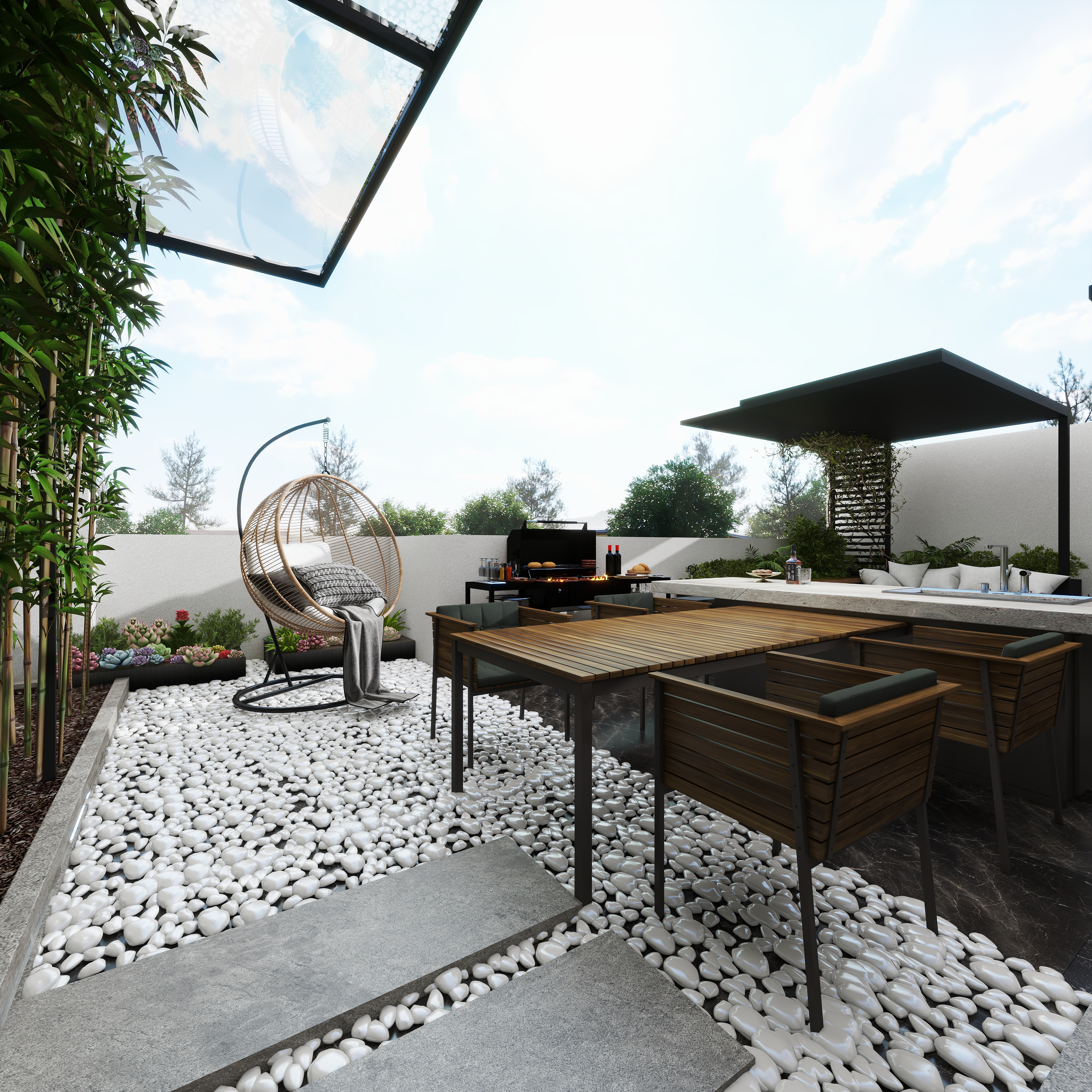 设计师珂源-青城碧苑136㎡4室二层露台装修效果图第3张