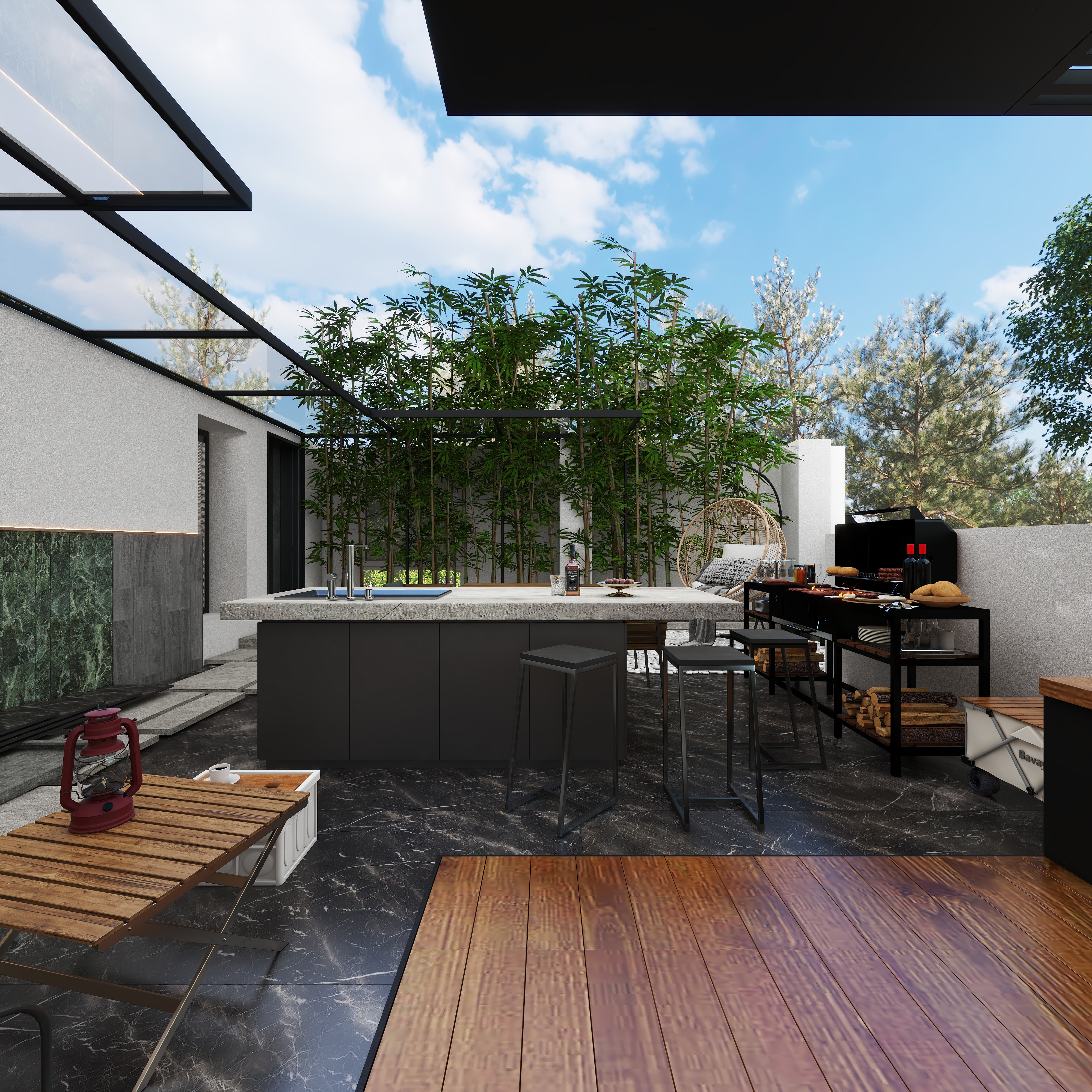 设计师珂源-青城碧苑136㎡4室二层露台装修效果图第4张