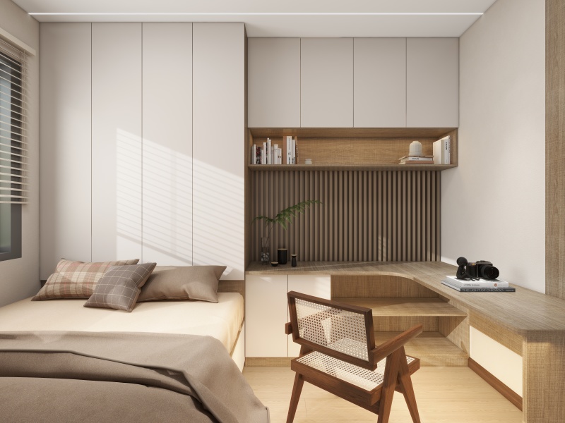 Wood Tones Chinese-Style Bedroom Design Ideas