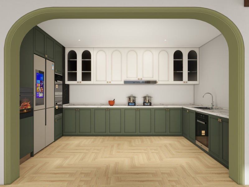 Modern Kitchen Ideas in Minimalist White and Green