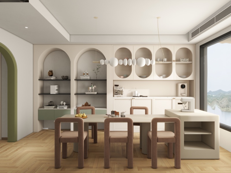 Modern Minimalist Dining Room with Warmth