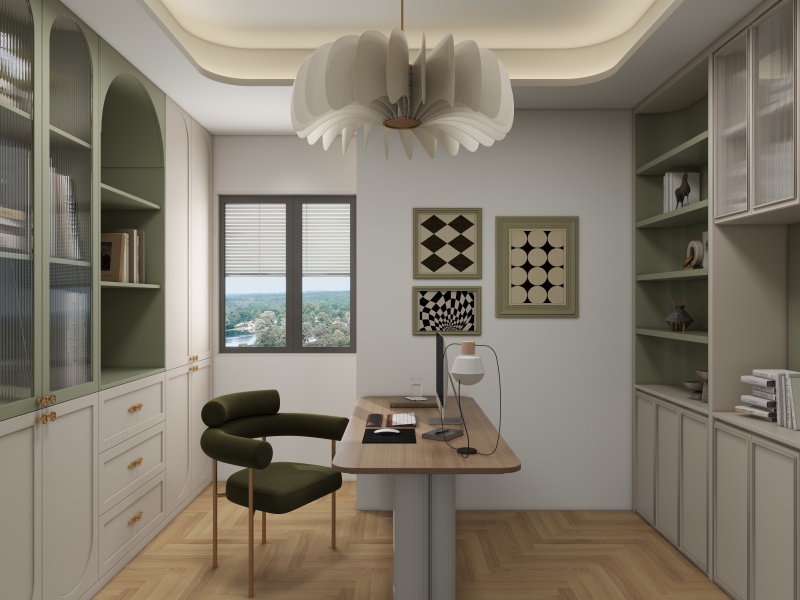 Minimalist White Study with Elegant Design