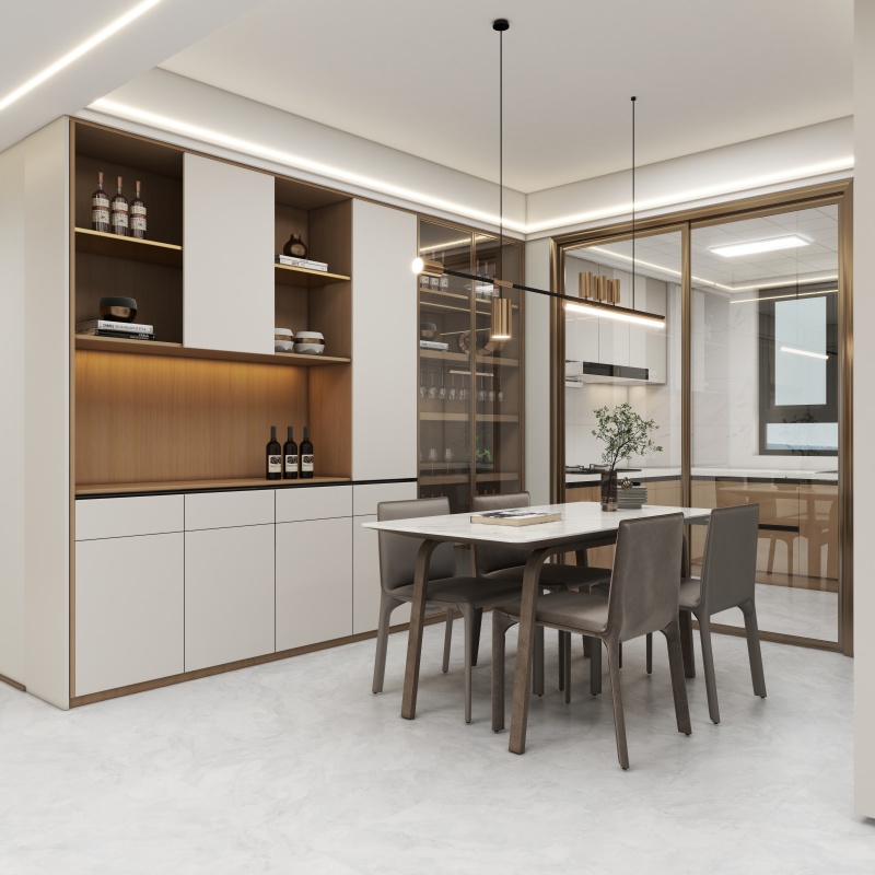 Modern White Dining Kitchen Space