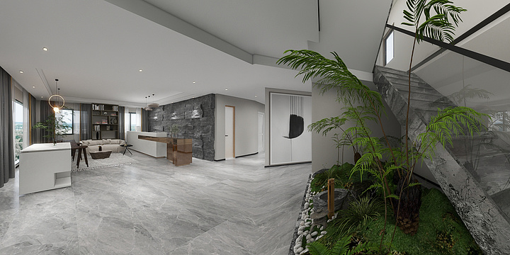 蛋黄在画图-四楼民宿800施工图现代-装修设计方案