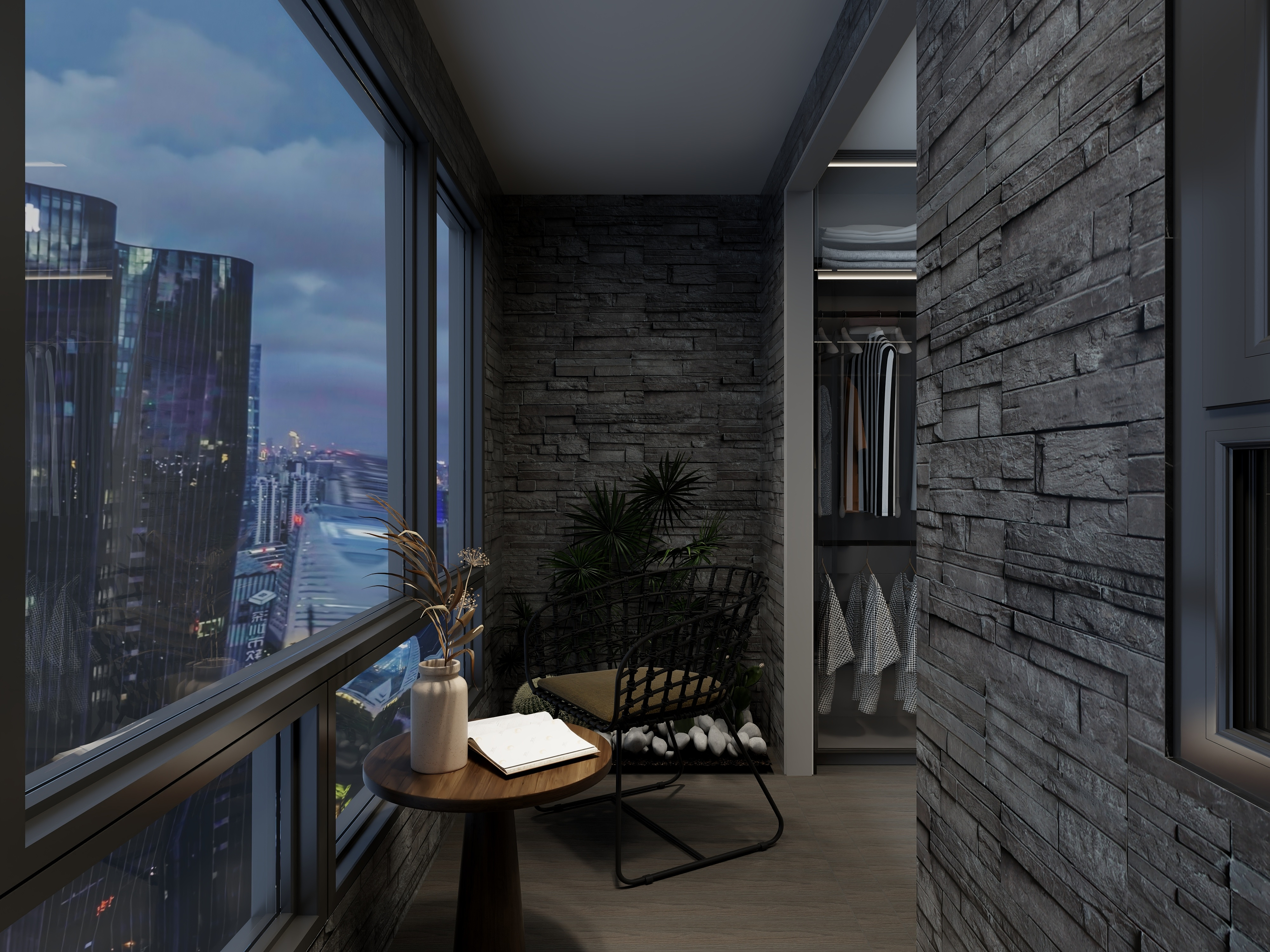 艺雅丽-黑金现代风格装修效果图