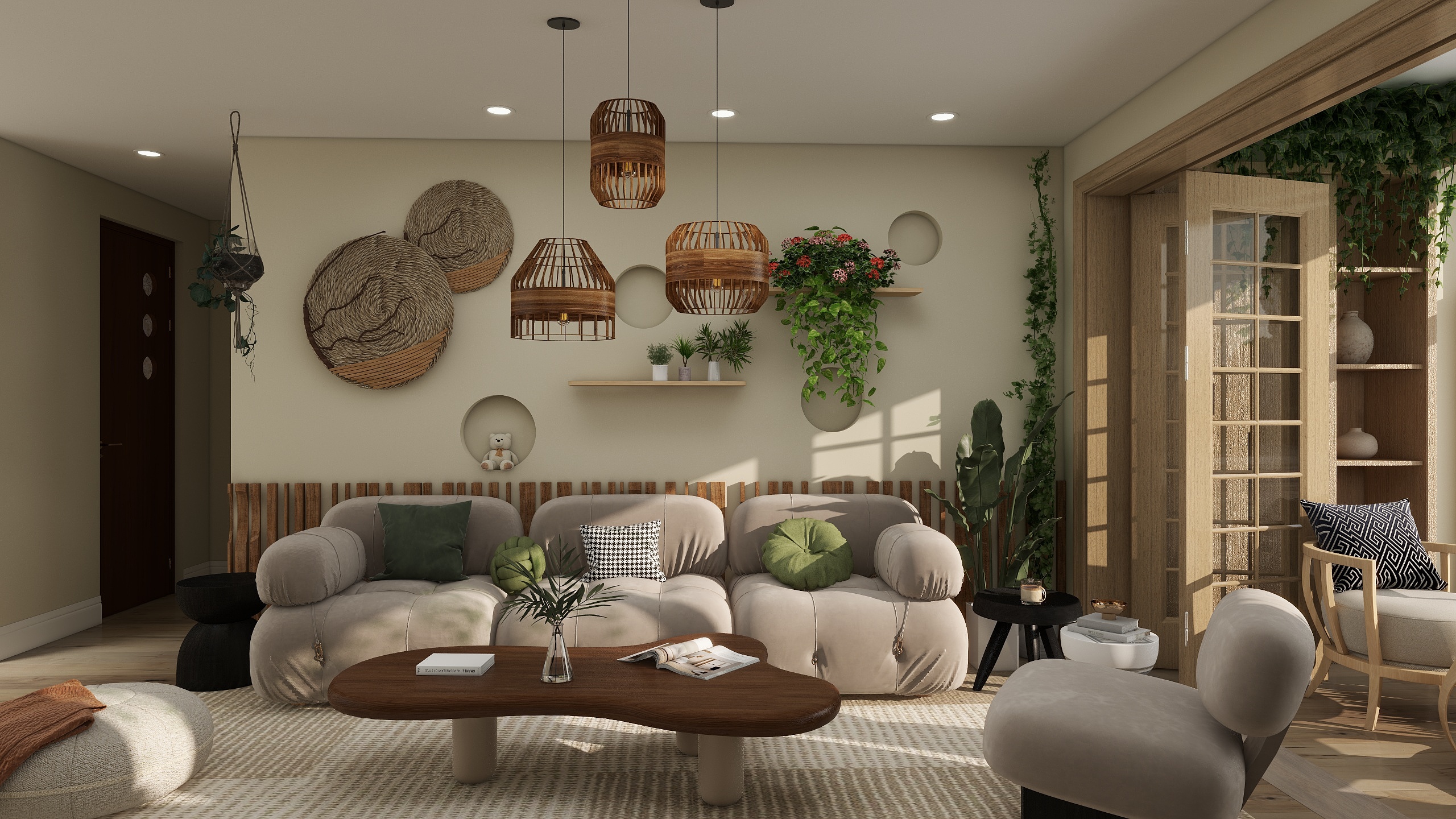 漩涡小羊-奶油田园风123㎡3室-装修设计方案