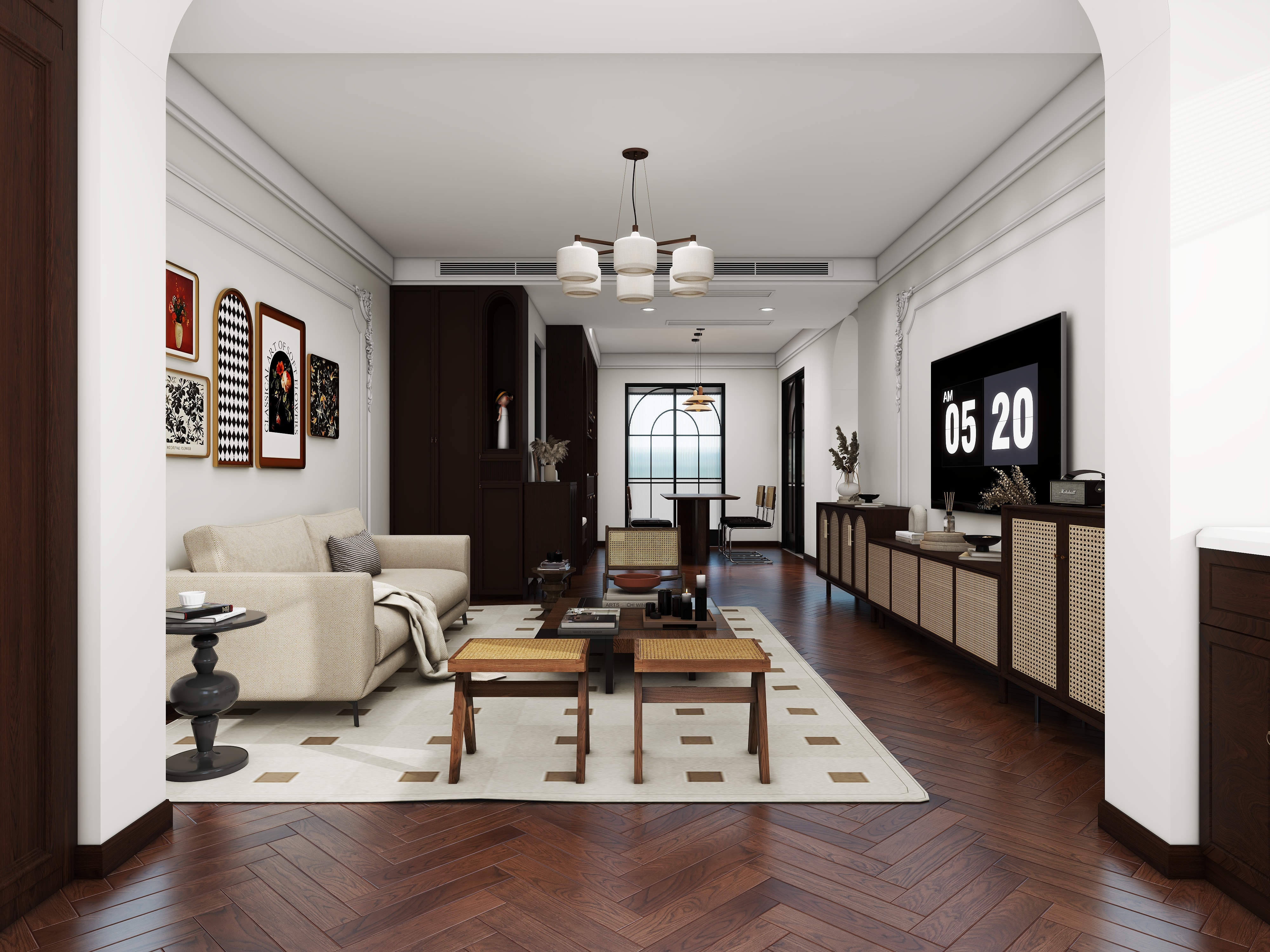 乐毅-葑润华庭128平-中古风装修效果图