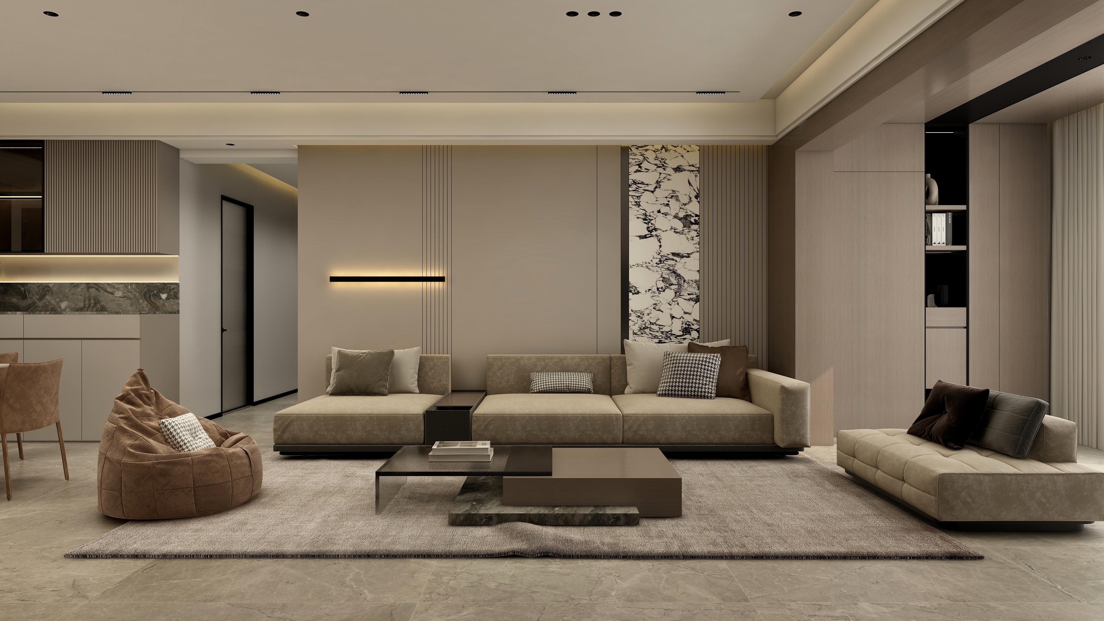 张煜强煜境设计-153平米意式轻奢四房装修效果图