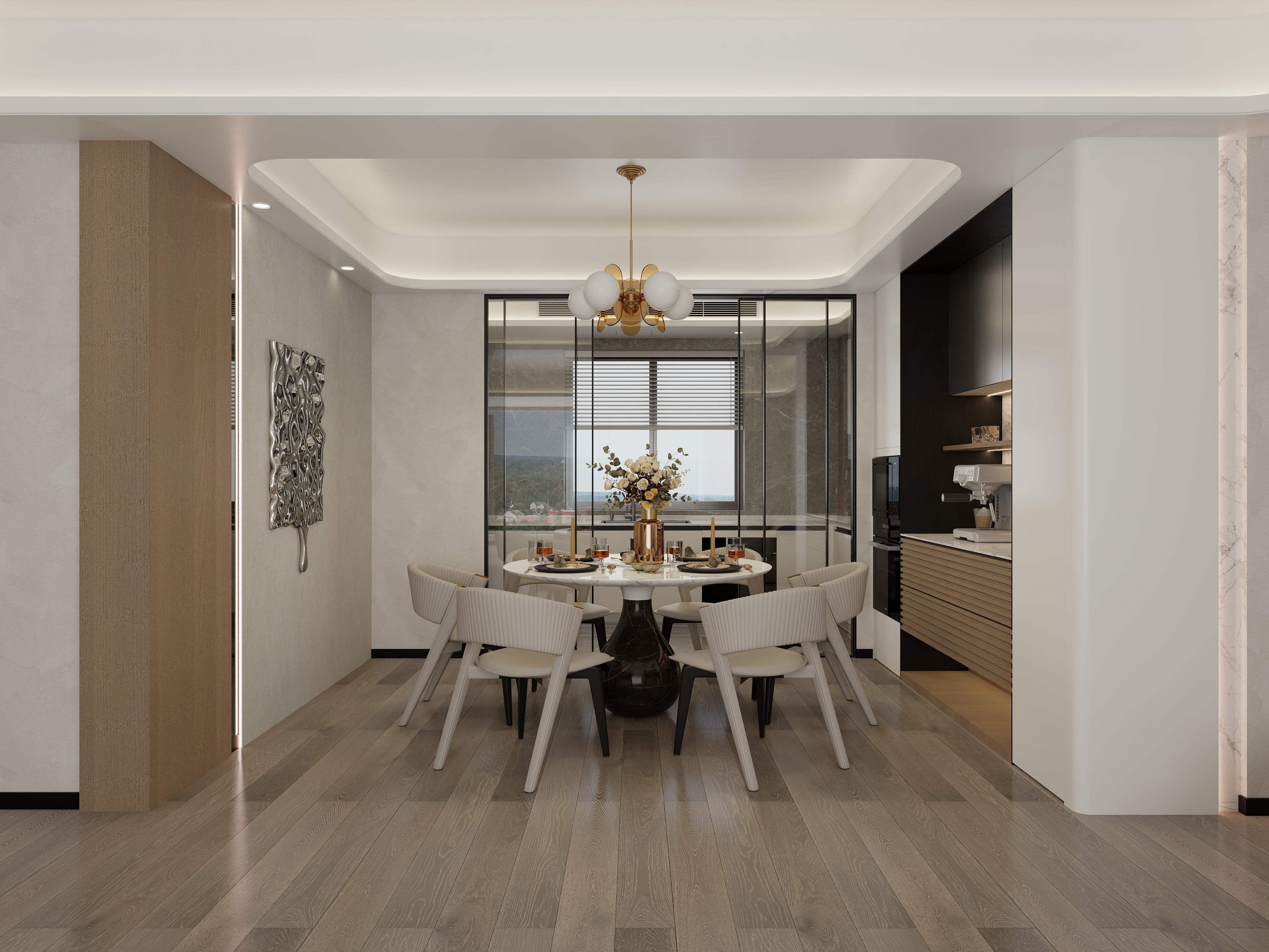 至简名设一钱春-165平现代简约三居室【春】装修效果图