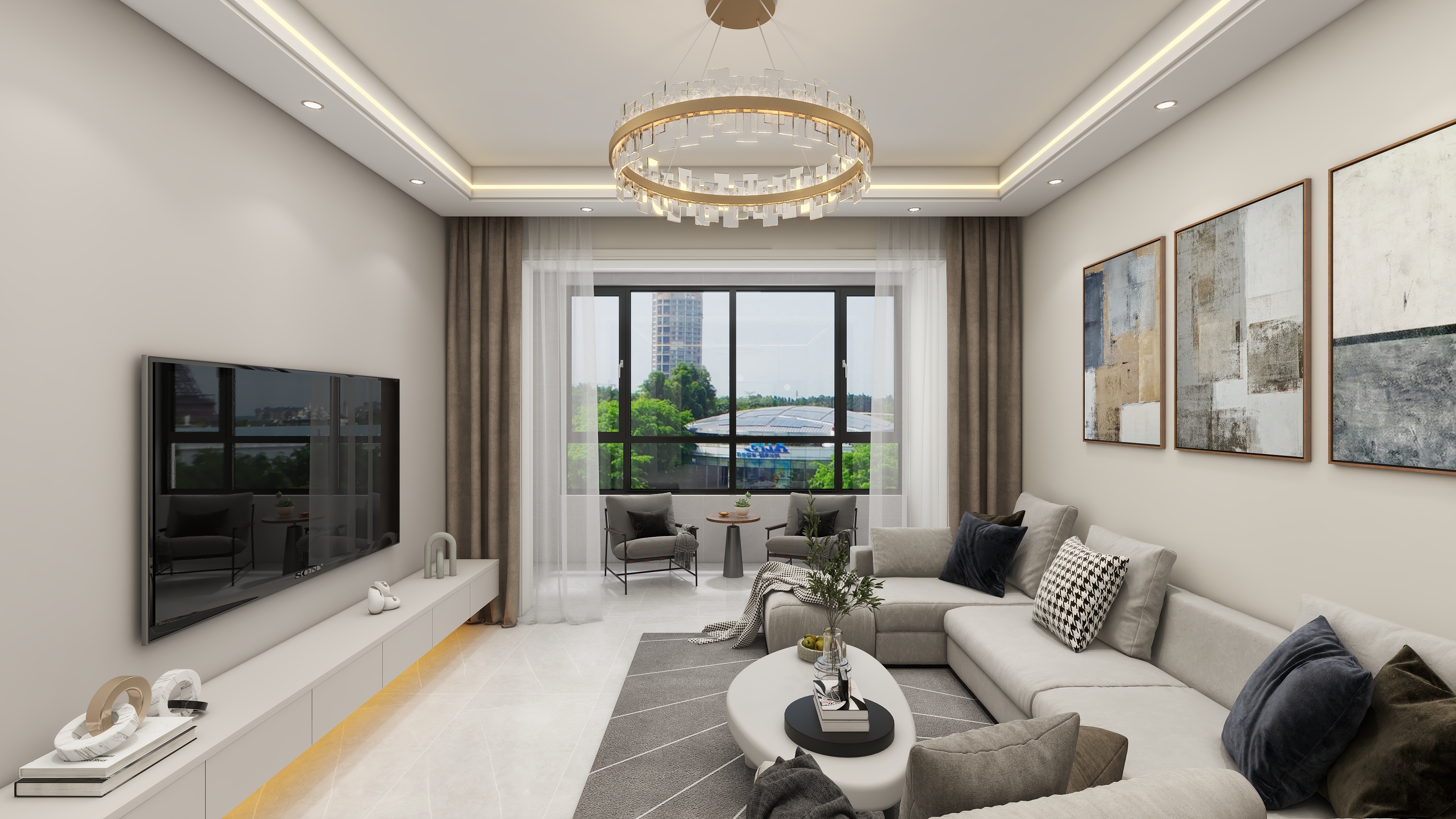 环宇0315-御河尚府83㎡2室装修效果图