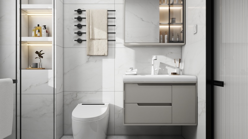 Modern Minimalist White Bathroom Design