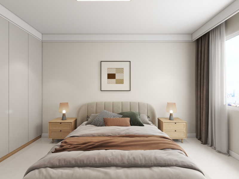Contemporary Earth-Toned Bedroom Design
