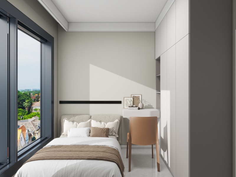 Modern Gray & White Bedroom Design