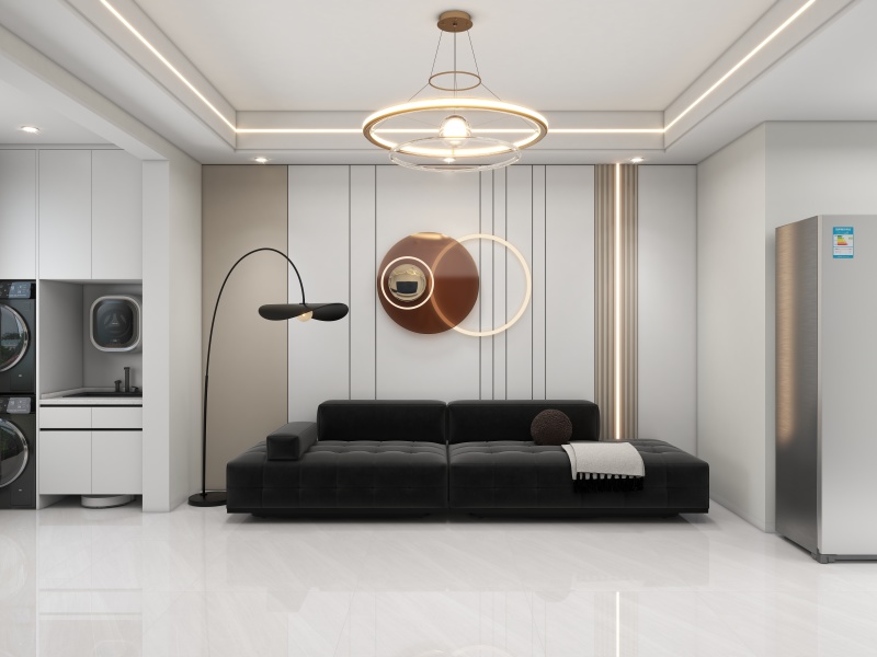 Contemporary Black-White Living Room Elegance