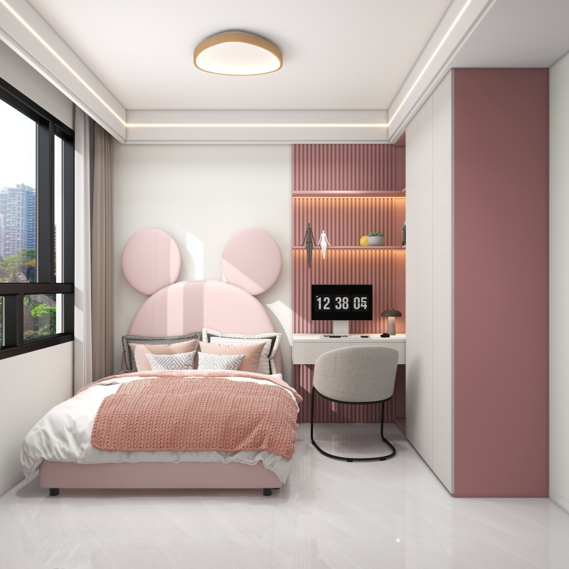 Modern Pink Kids' Room with Playful Touches