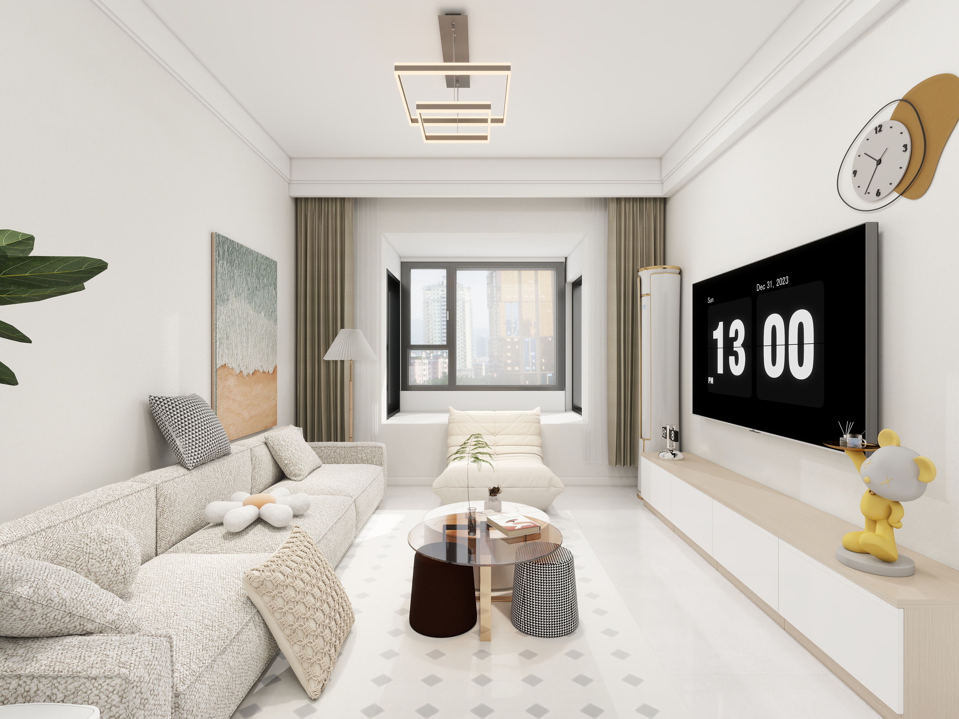 设计-男孩-85两室自住简约风装修效果图