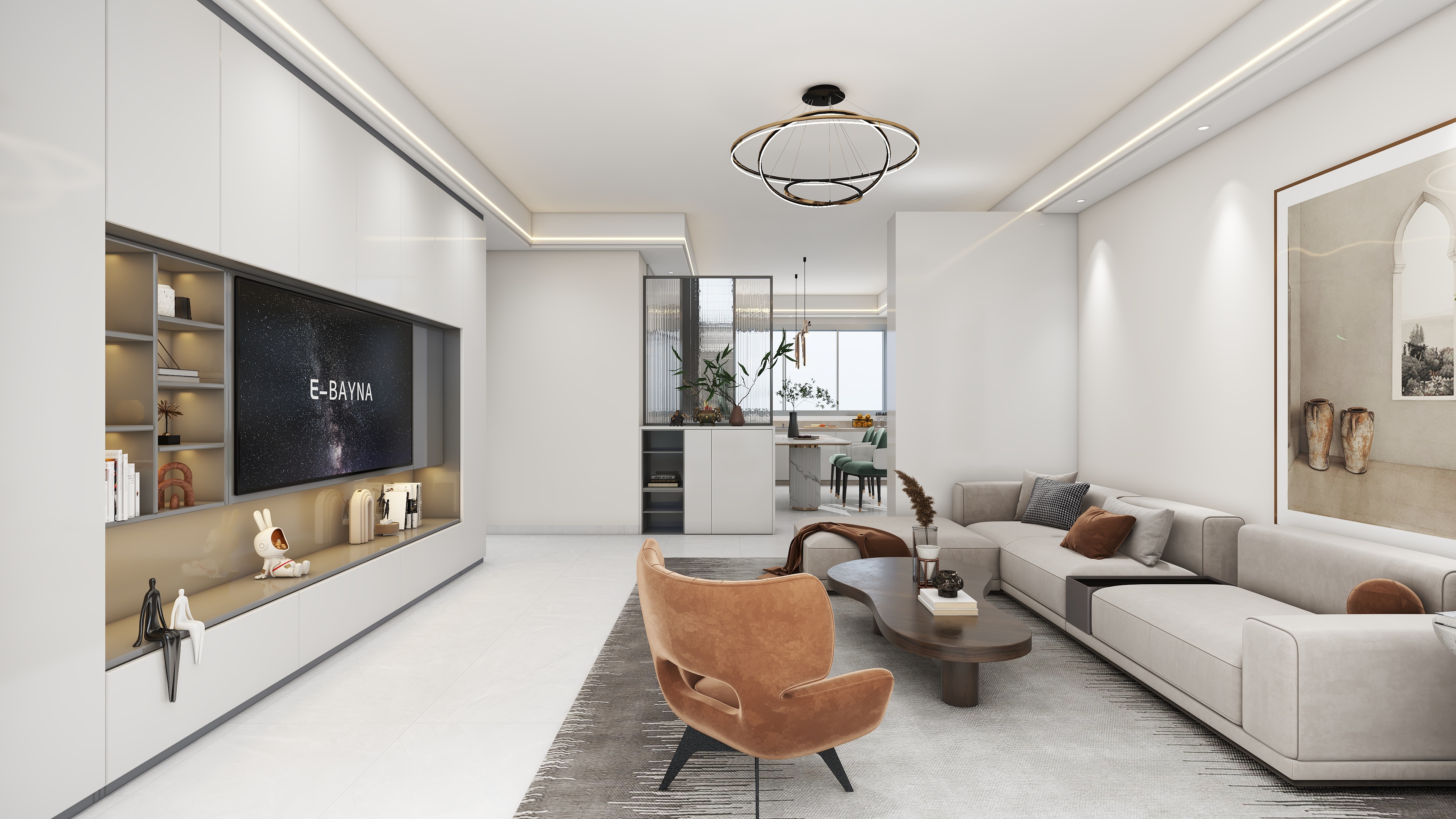 星空设计500一套-现代简约151㎡5室装修效果图