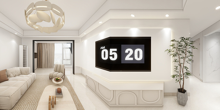 几何-空间设计-华新时代3-1701-装修设计方案