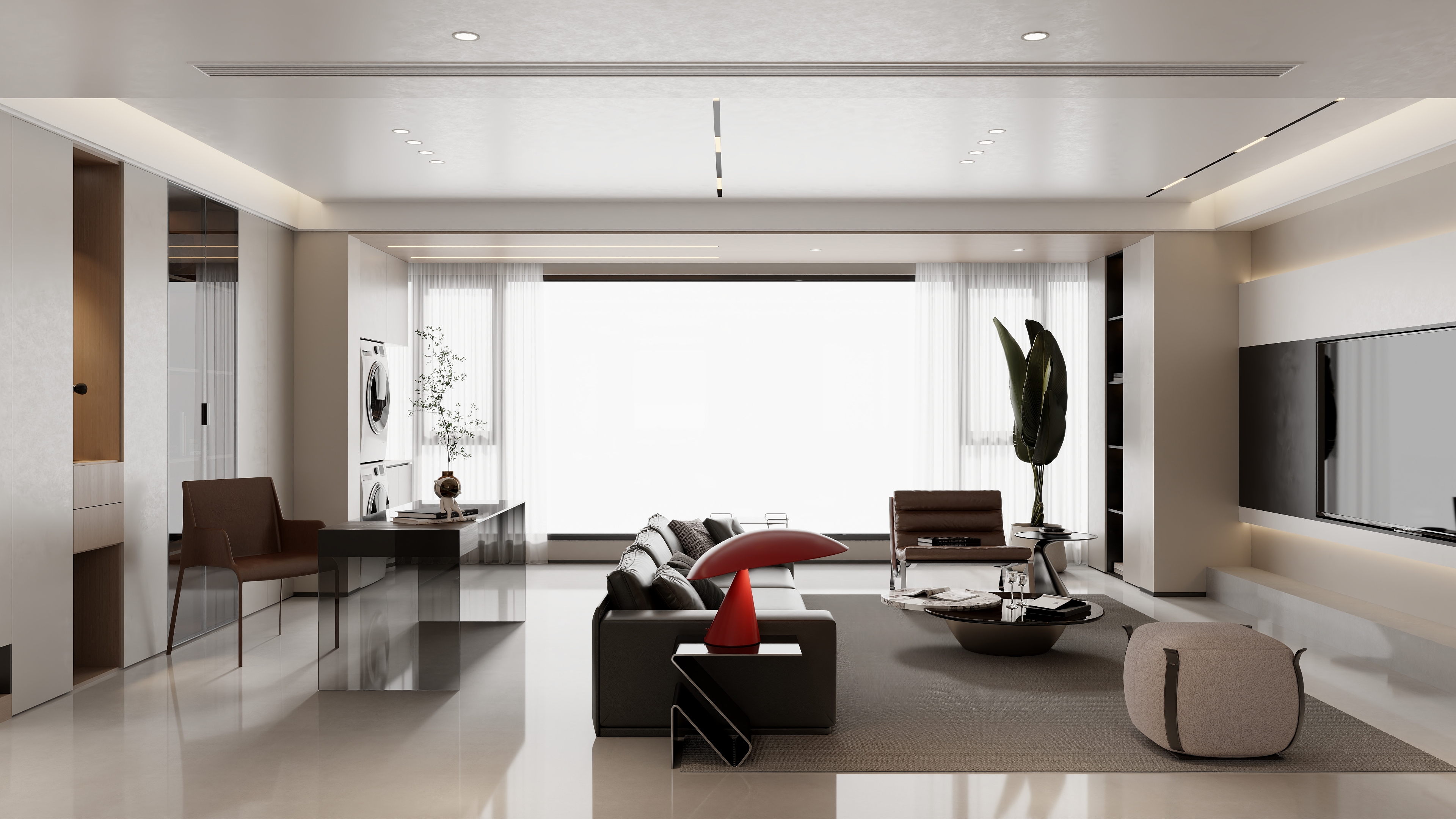 清晨空间设计-现代简约128三室两厅-装修设计方案