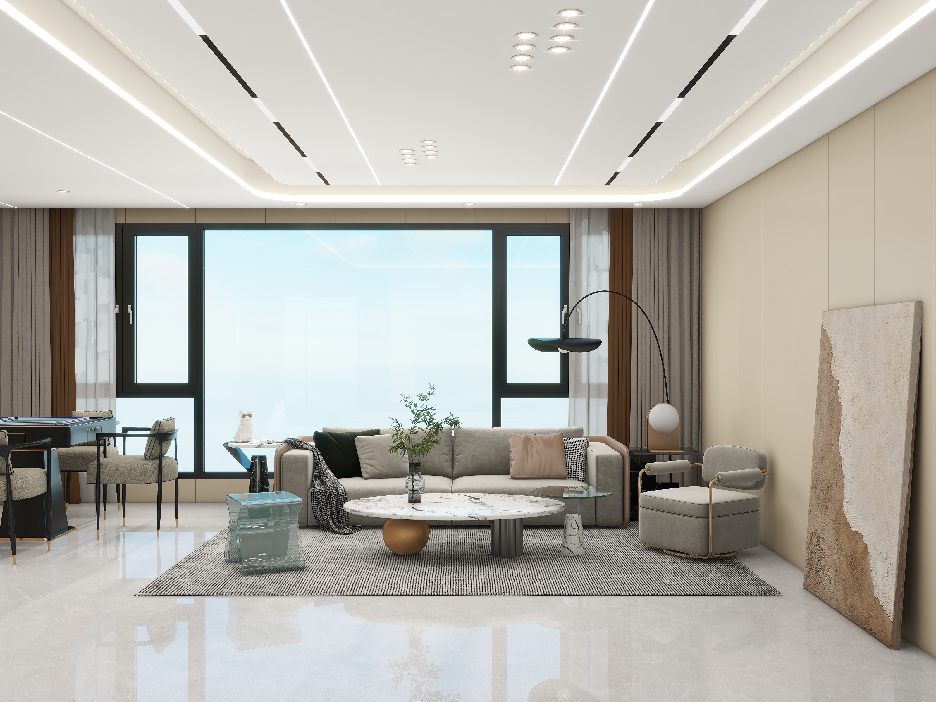 李青越-150平方现代简约五居室装修效果图