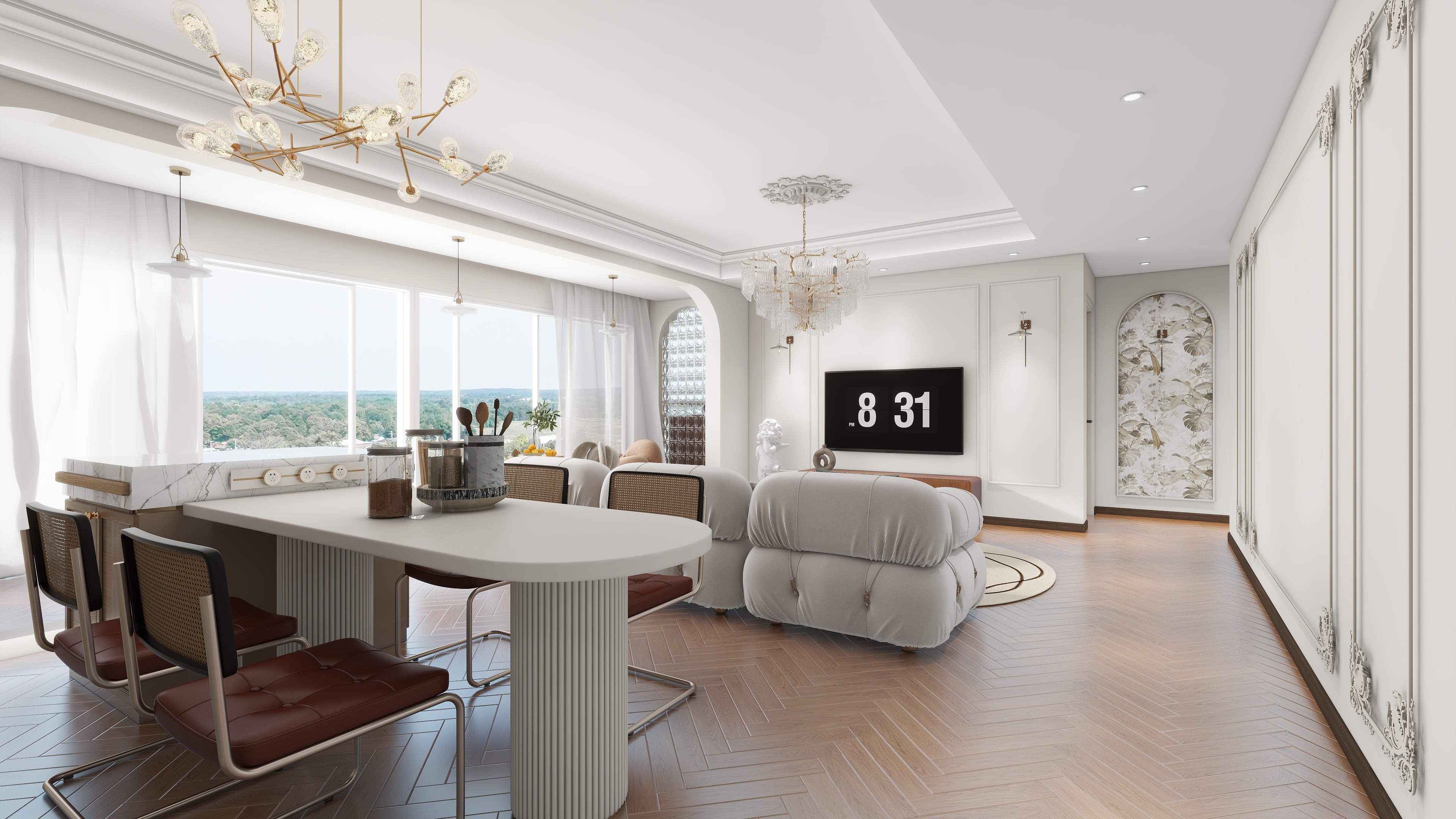 星空设计500一套-轻奢147㎡3室装修效果图