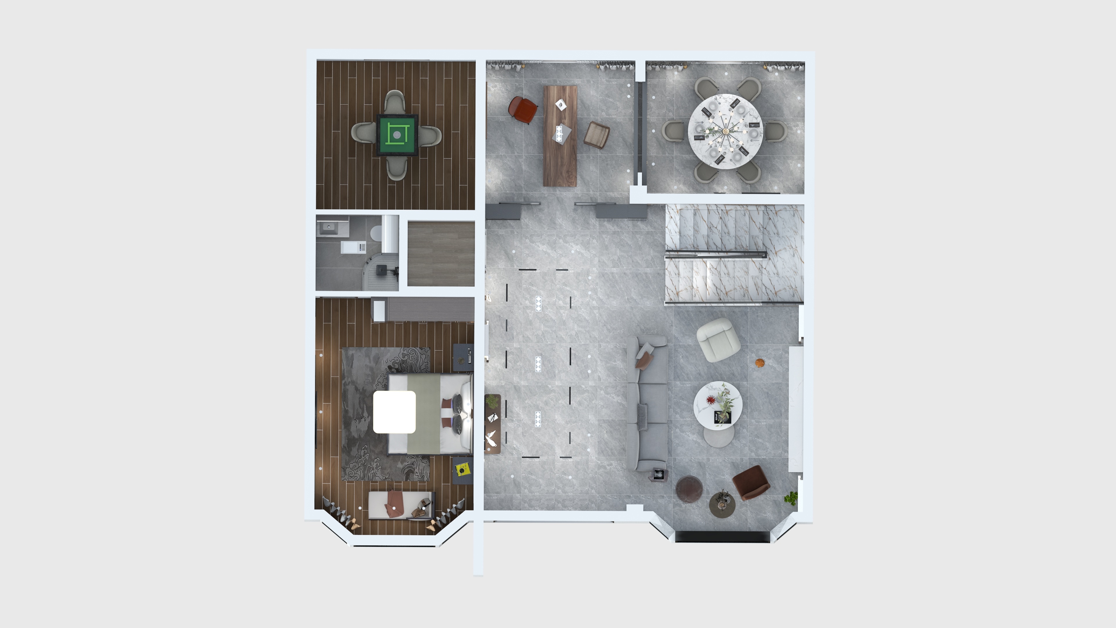 一六六八设计事务所-河金村孙姐别墅3D效果图-装修设计方案