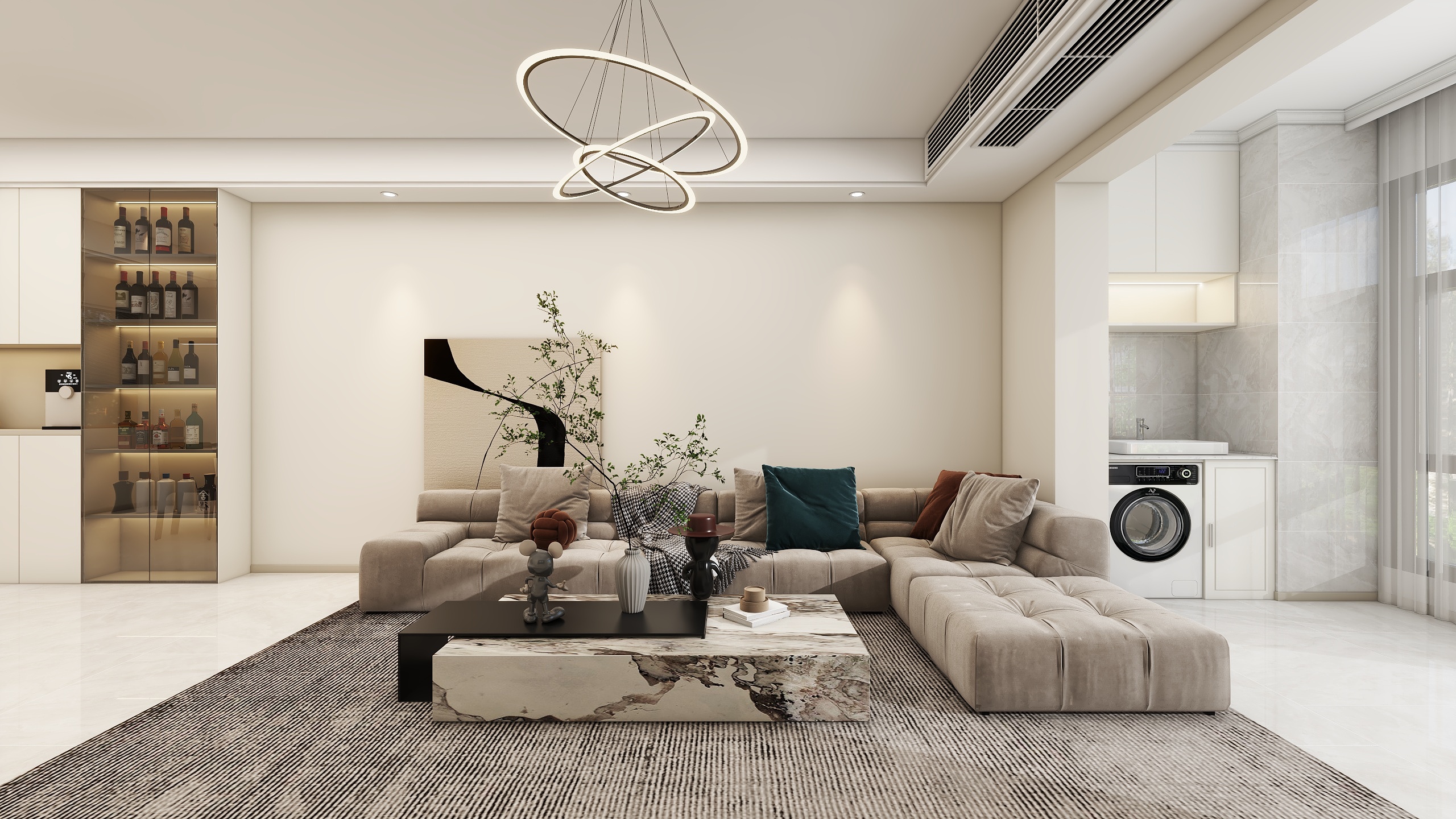 李青越-111平现代简约四居室装修效果图