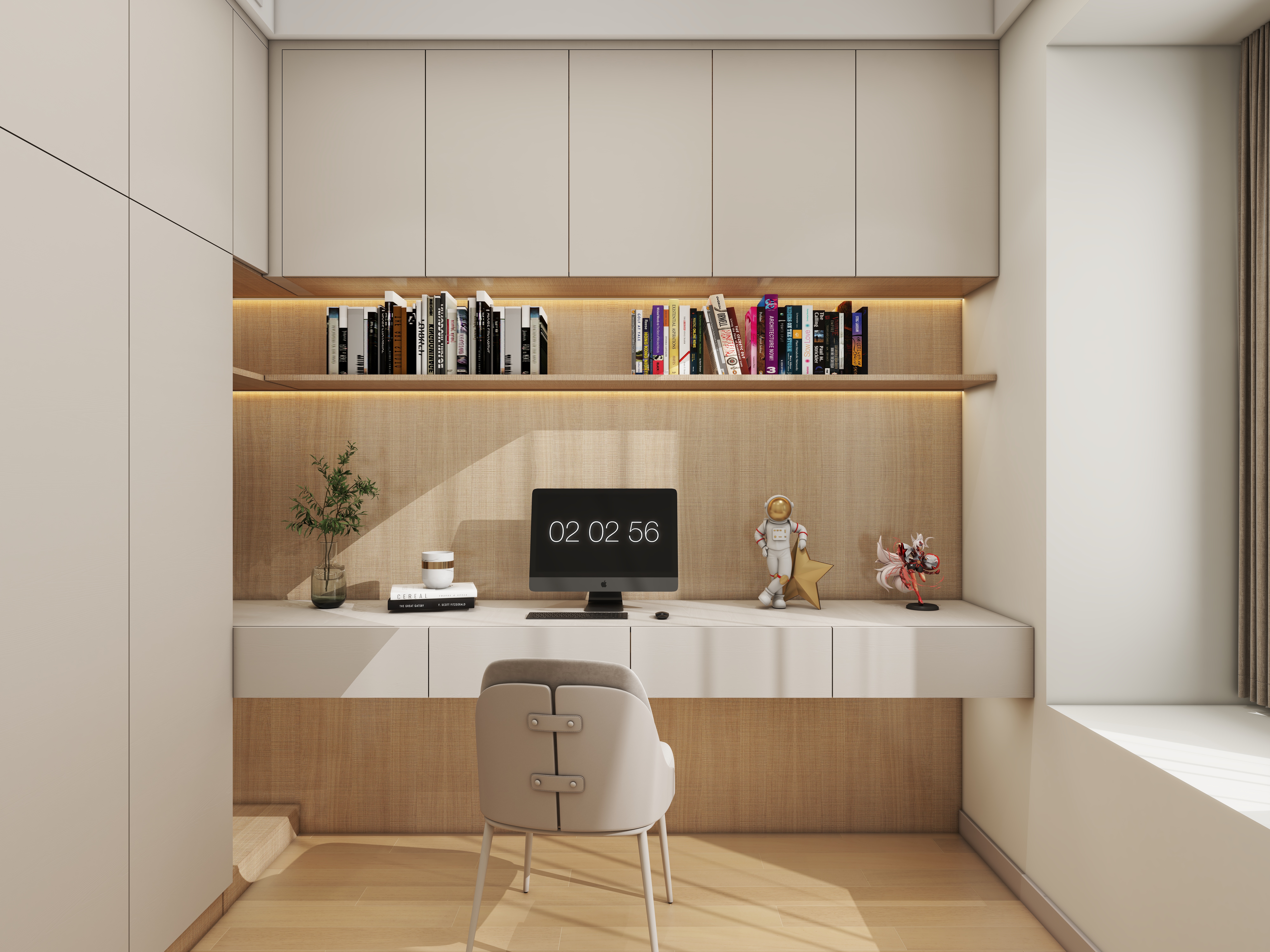 壹诺设计工作室-96㎡3室-原木风装修效果图