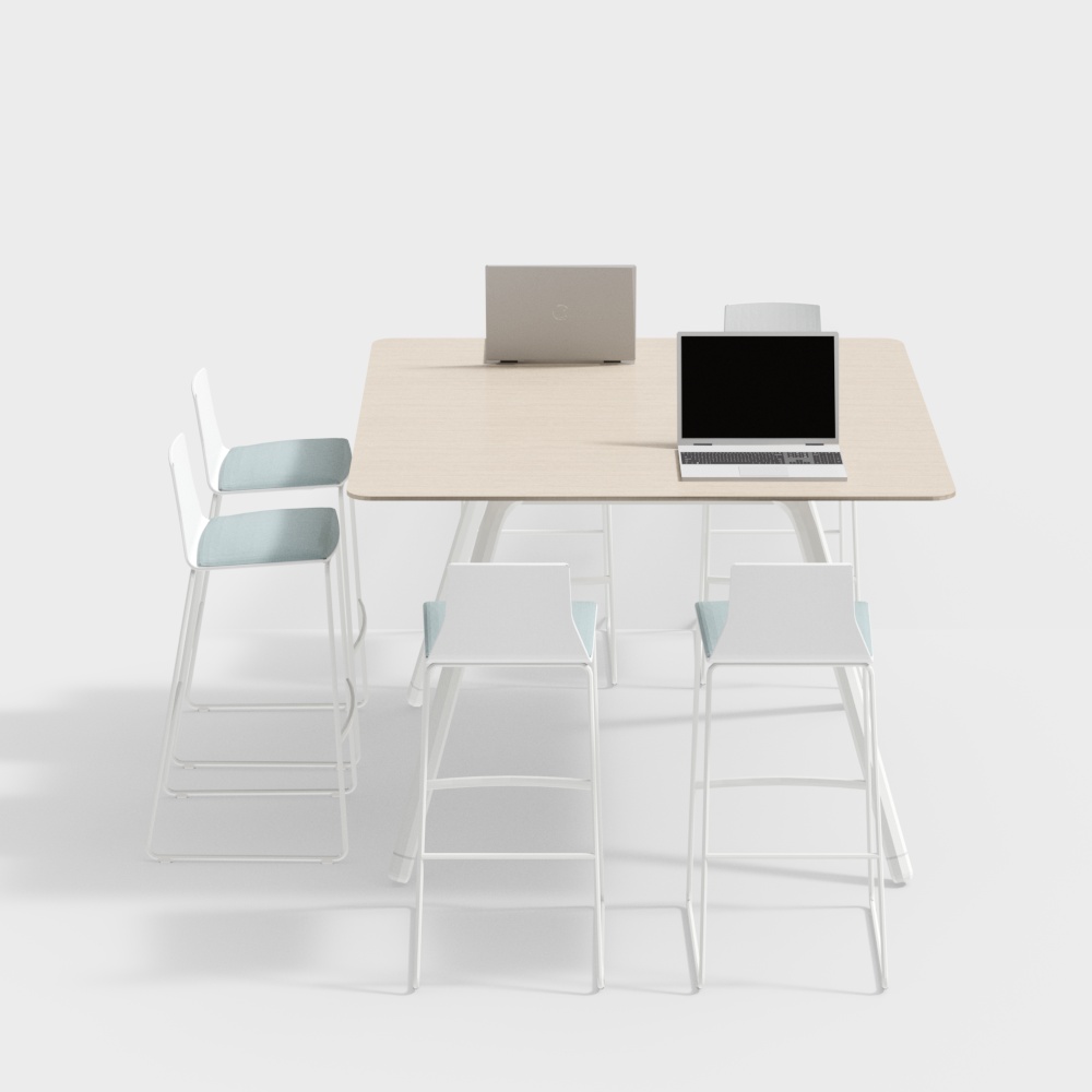 Coalesse-BX6GM2BX_ISO-table and chairs3D模型