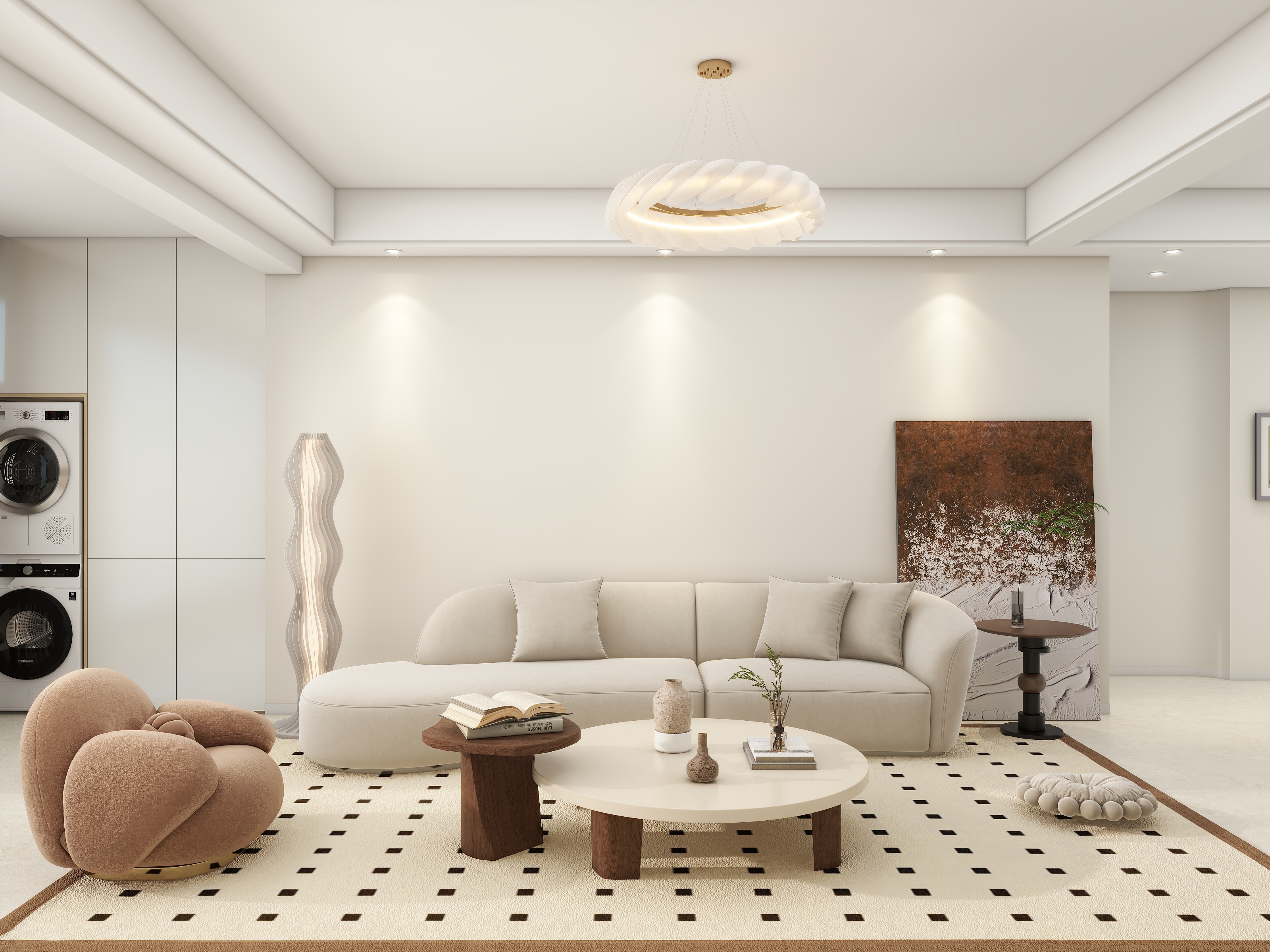 李青越-105平方原木奶油风三居室装修效果图