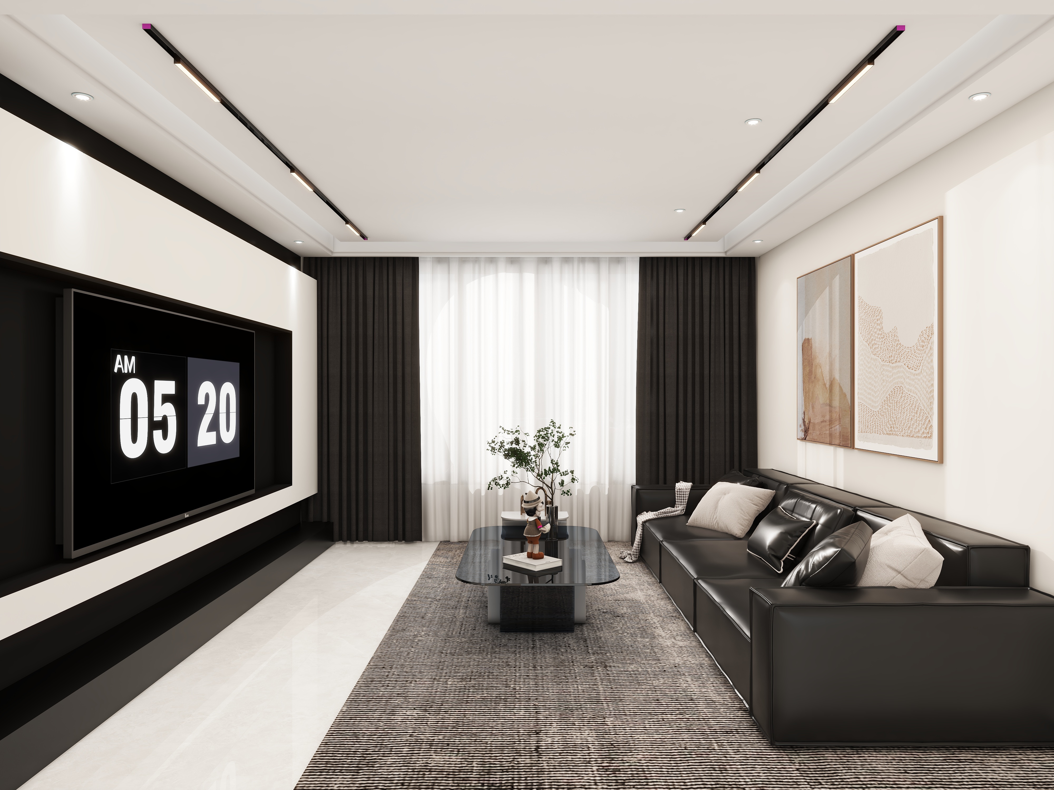 壹诺设计工作室-106㎡3室-现代简约装修效果图