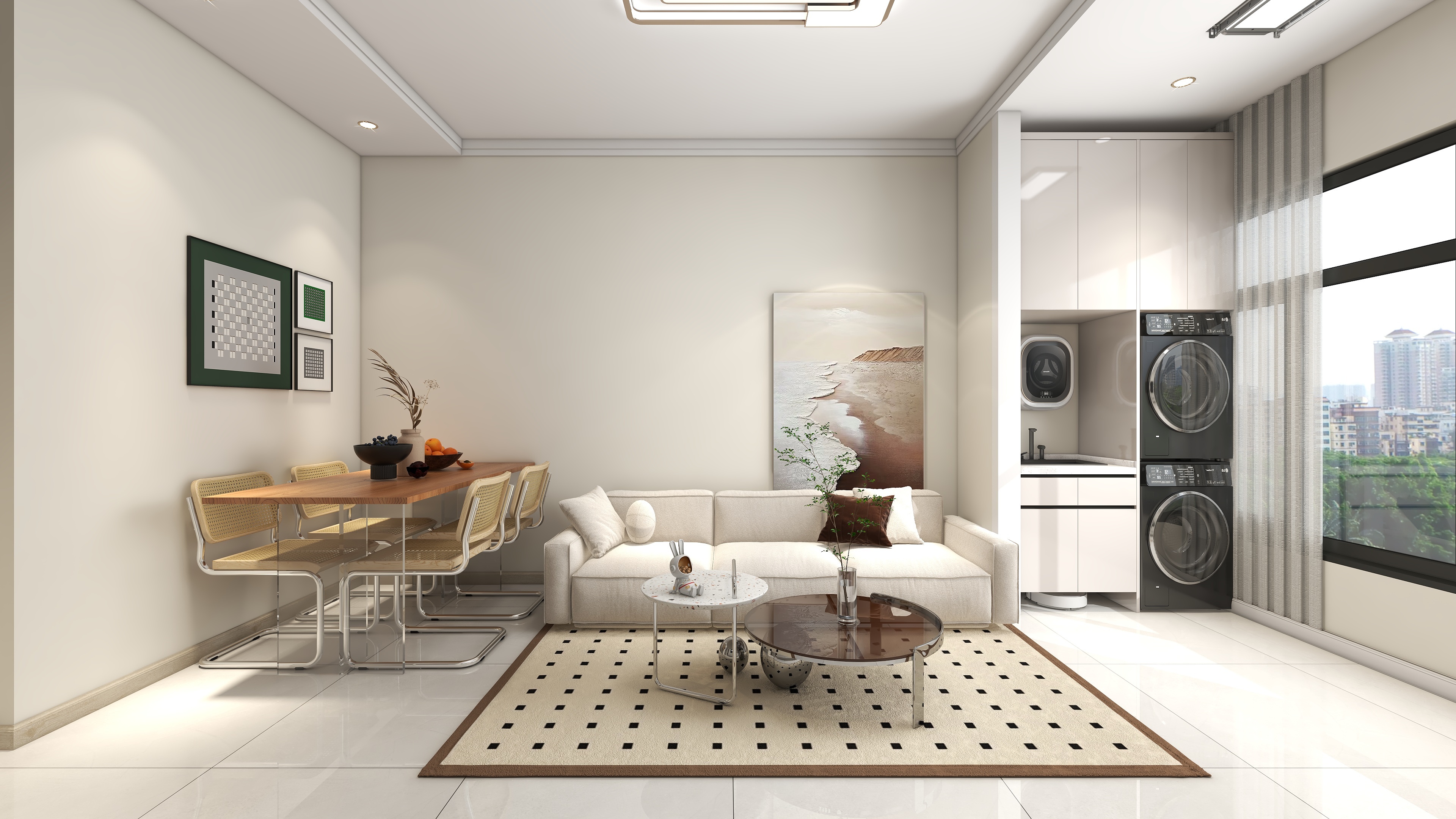 星空设计500-现代简约50㎡2室装修效果图