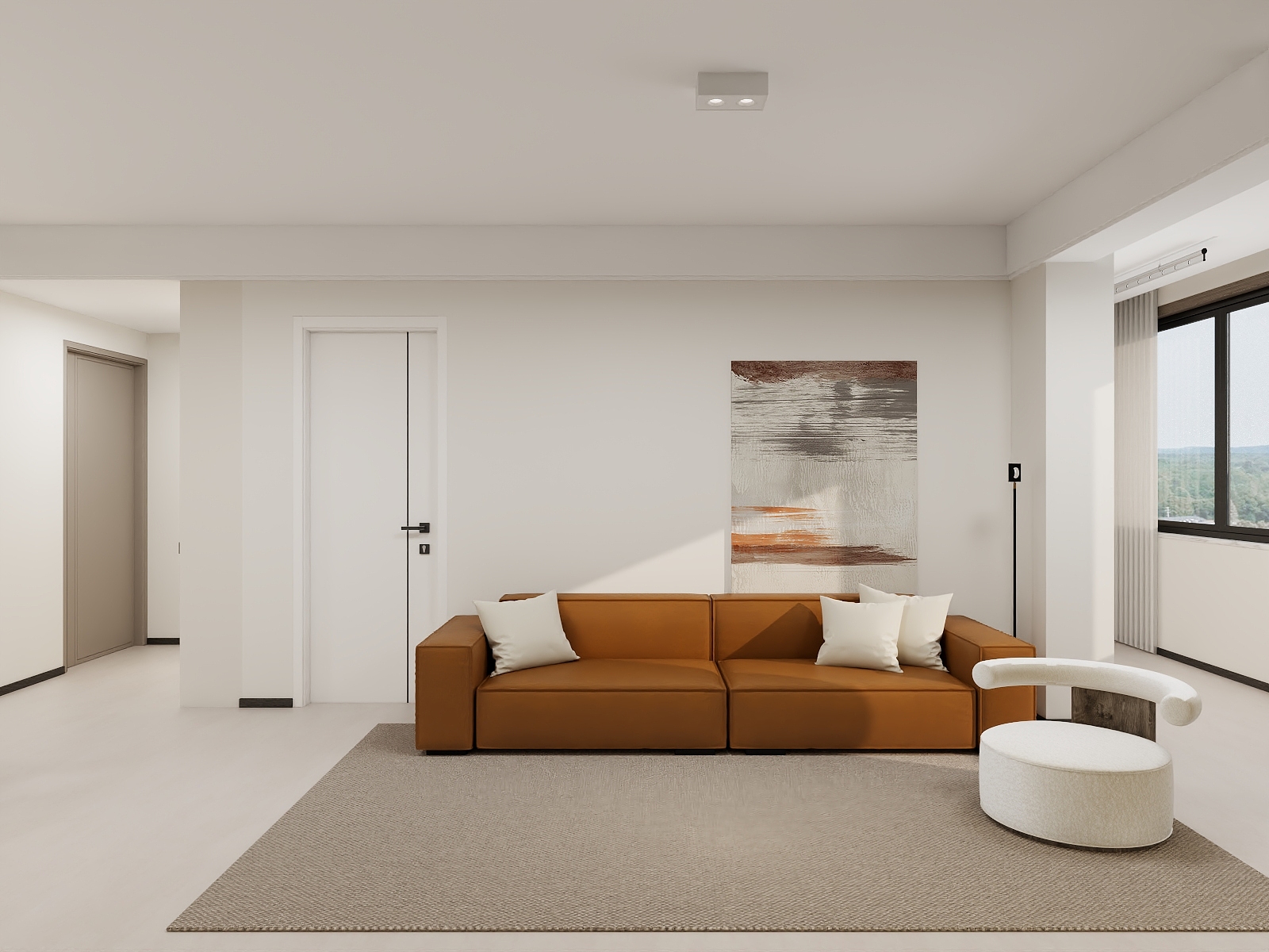 吴爽-120m²现代奶油风格设计装修效果图