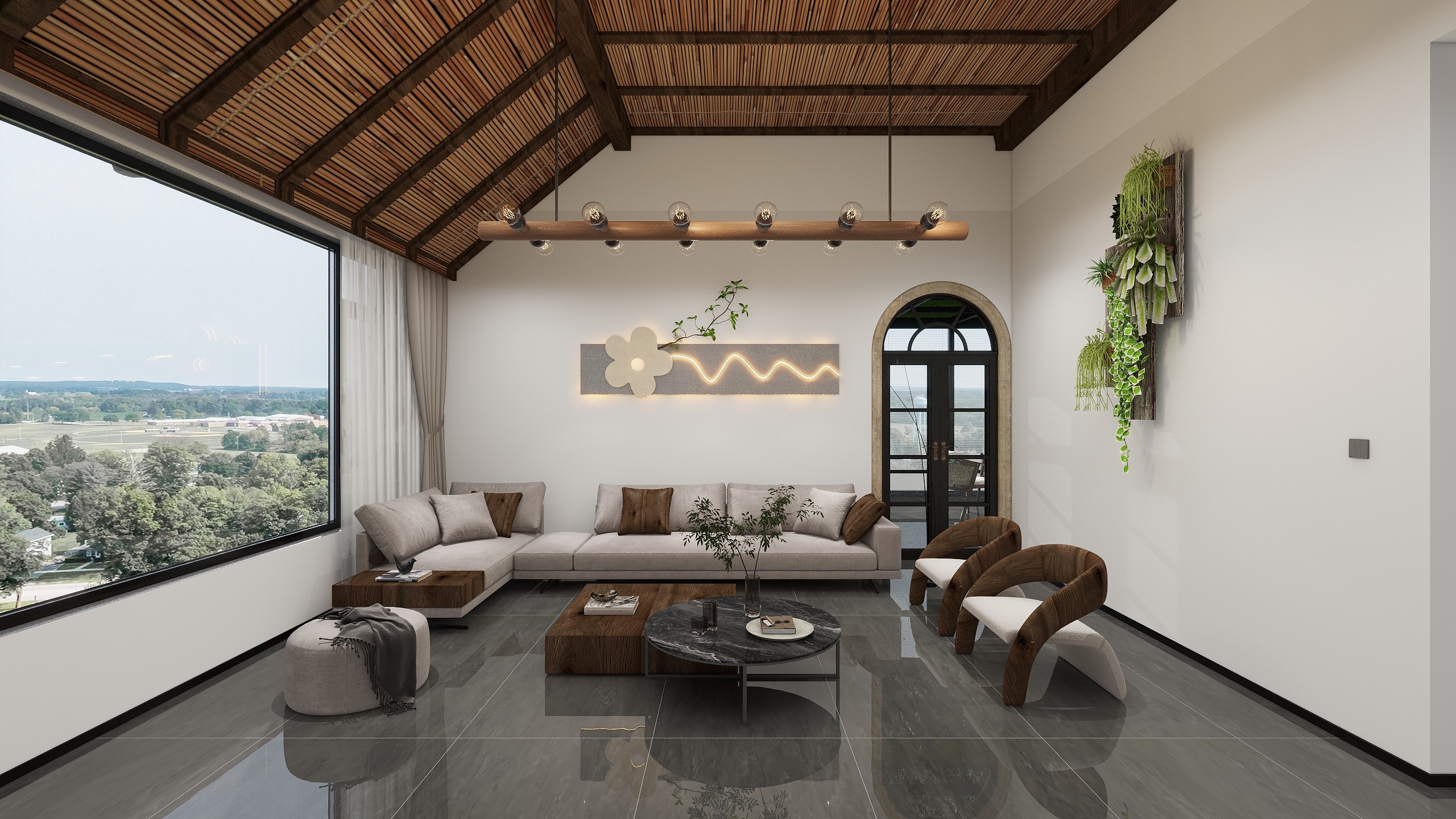 神马云在线-自建二层民宿带露台小院装修效果图