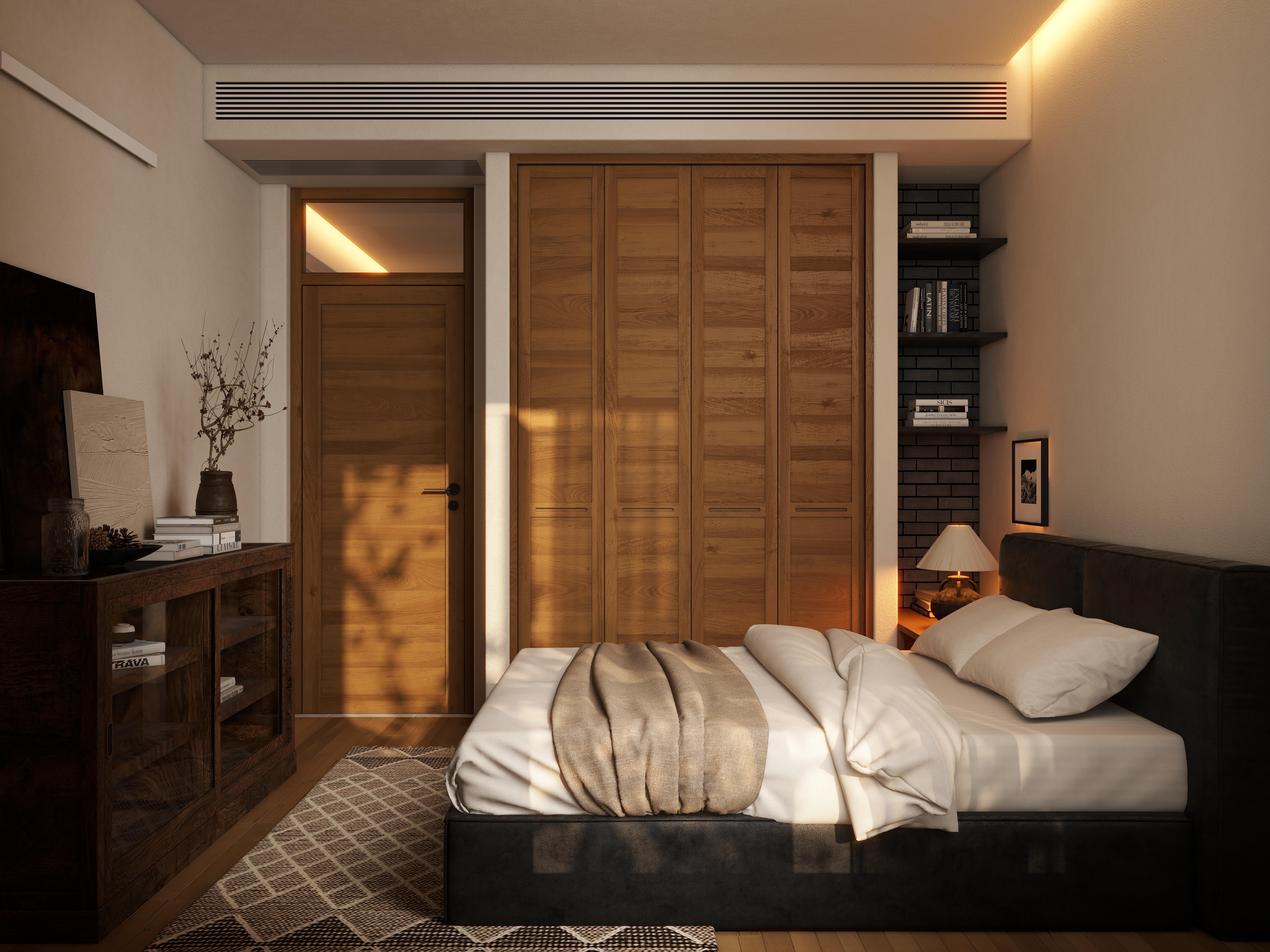 熬暖酱-重庆绿城春熙云庐自然主义私宅一层老人房装修效果图第3张