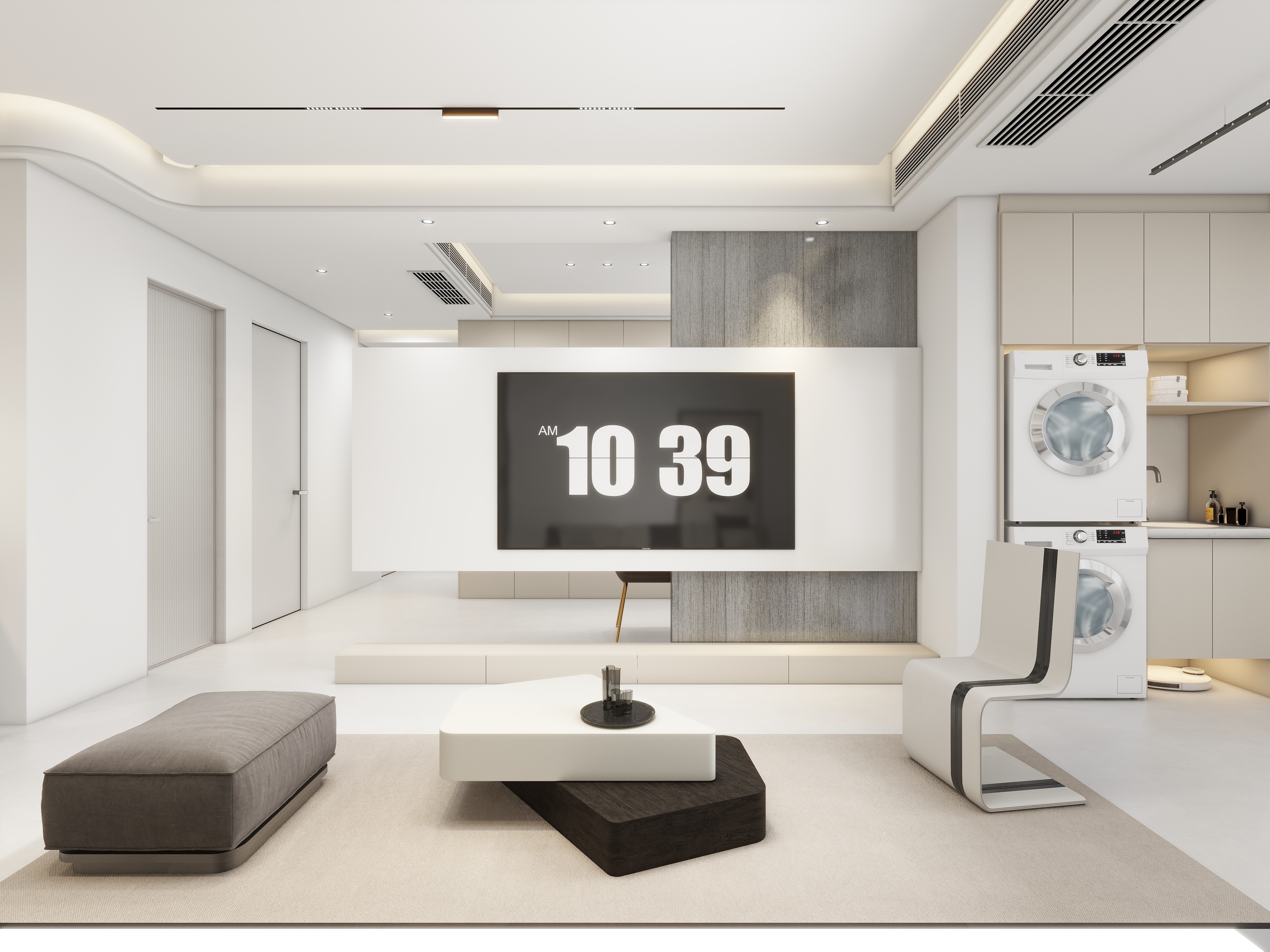 度晓佳-三室两厅+开放式书房现代极简风-装修设计方案