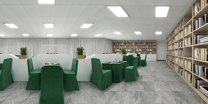 丨丨IuUU-广安职业技术学院图书馆阅览室-装修设计方案