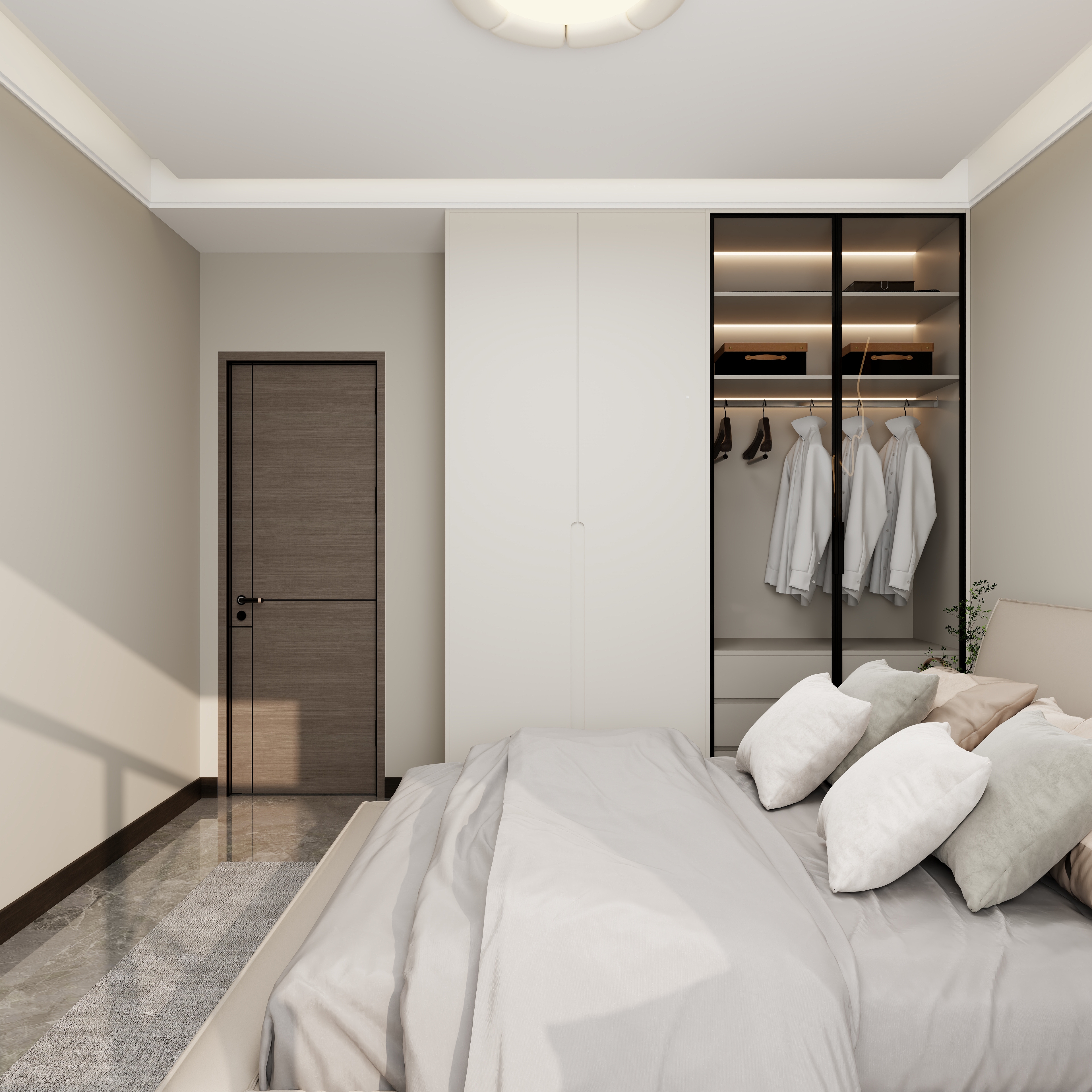 艺雅丽-简约不简单-隐形门电视墙装修效果图