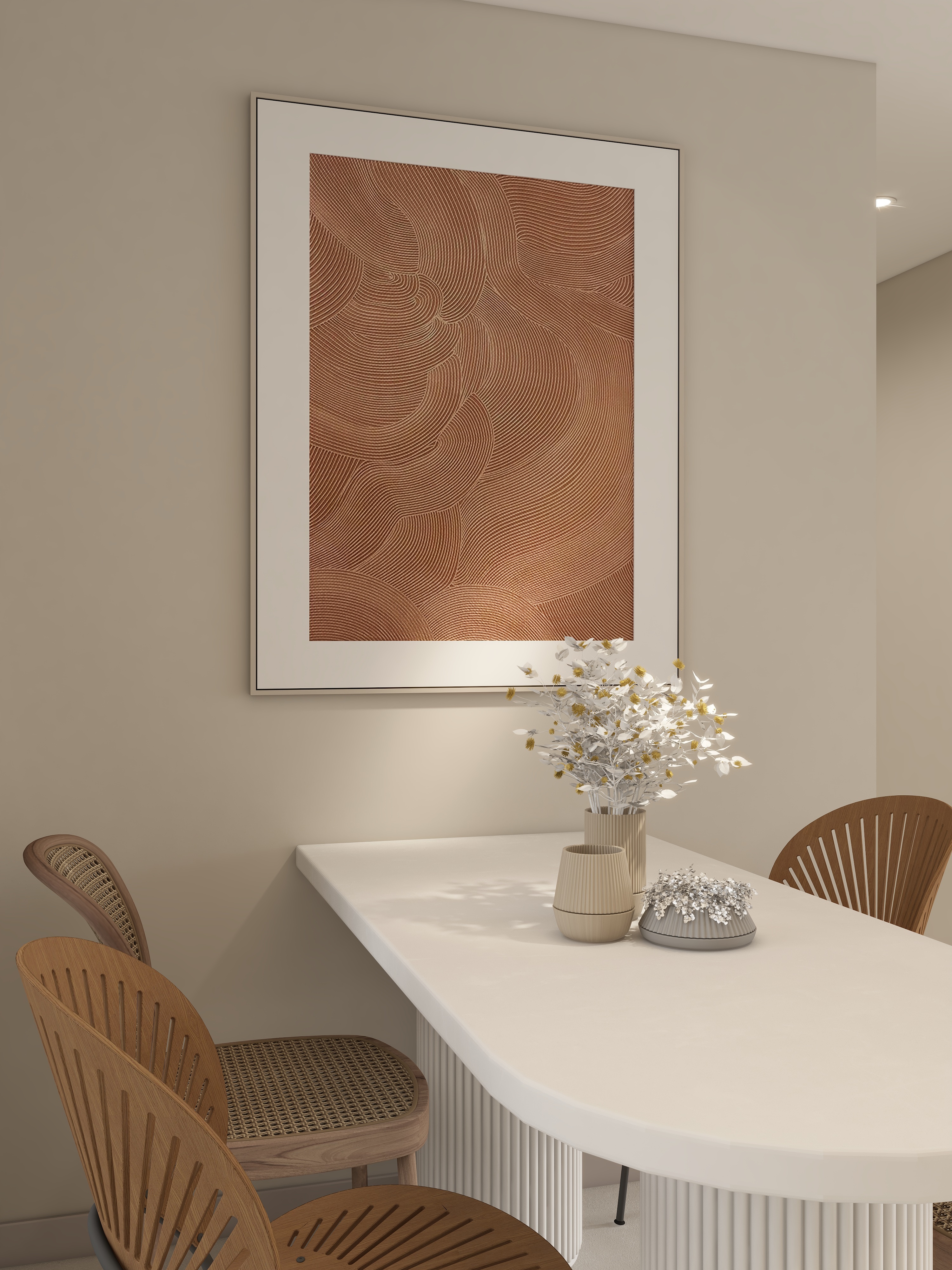 壹诺设计工作室-法式奶油 一层客餐厅装修效果图第5张