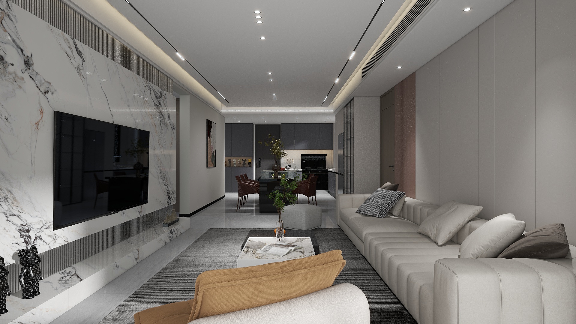 李亚林-现代极简客餐厅-装修设计方案