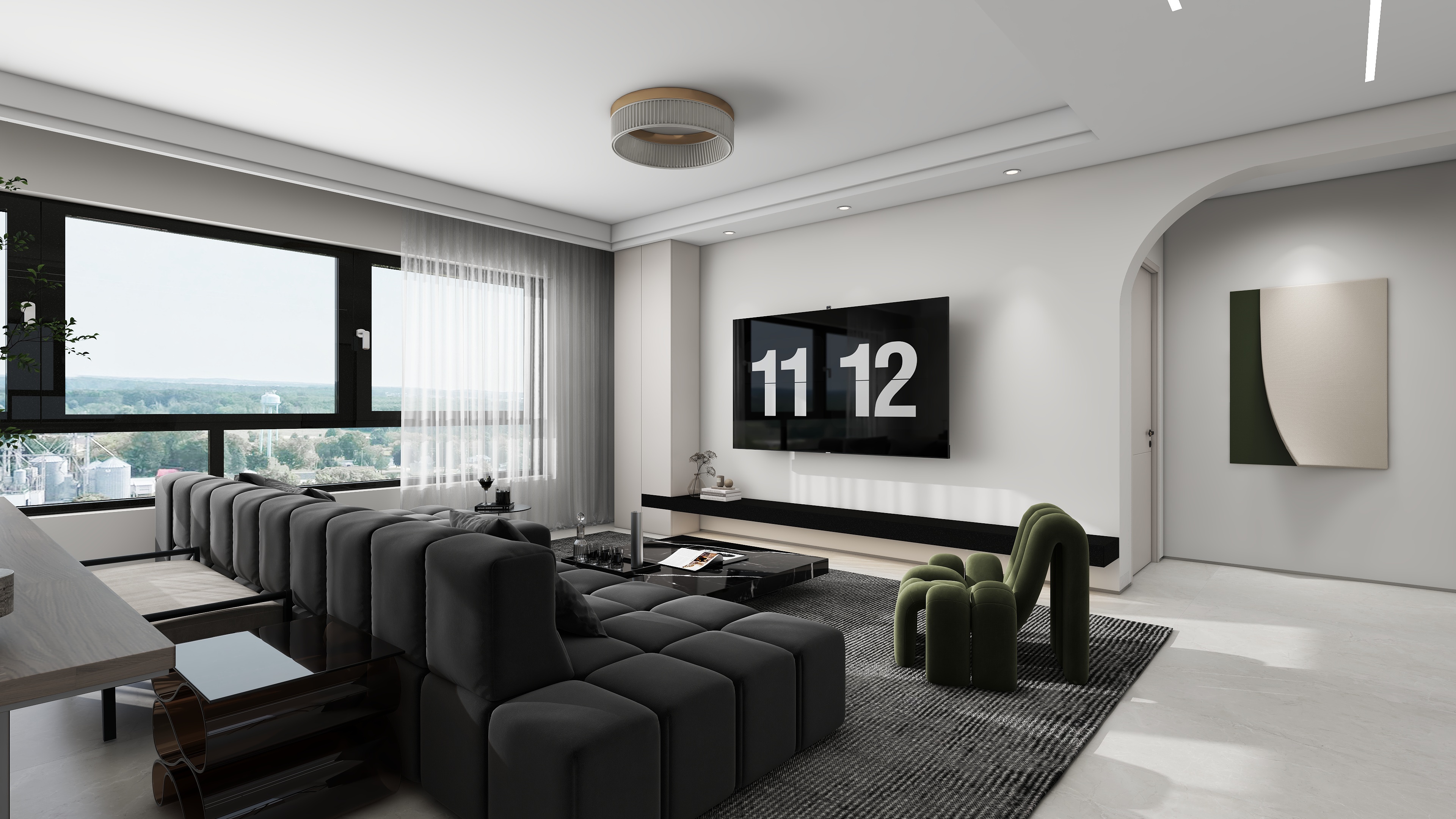 星空设计500-现代简约109㎡1室装修效果图