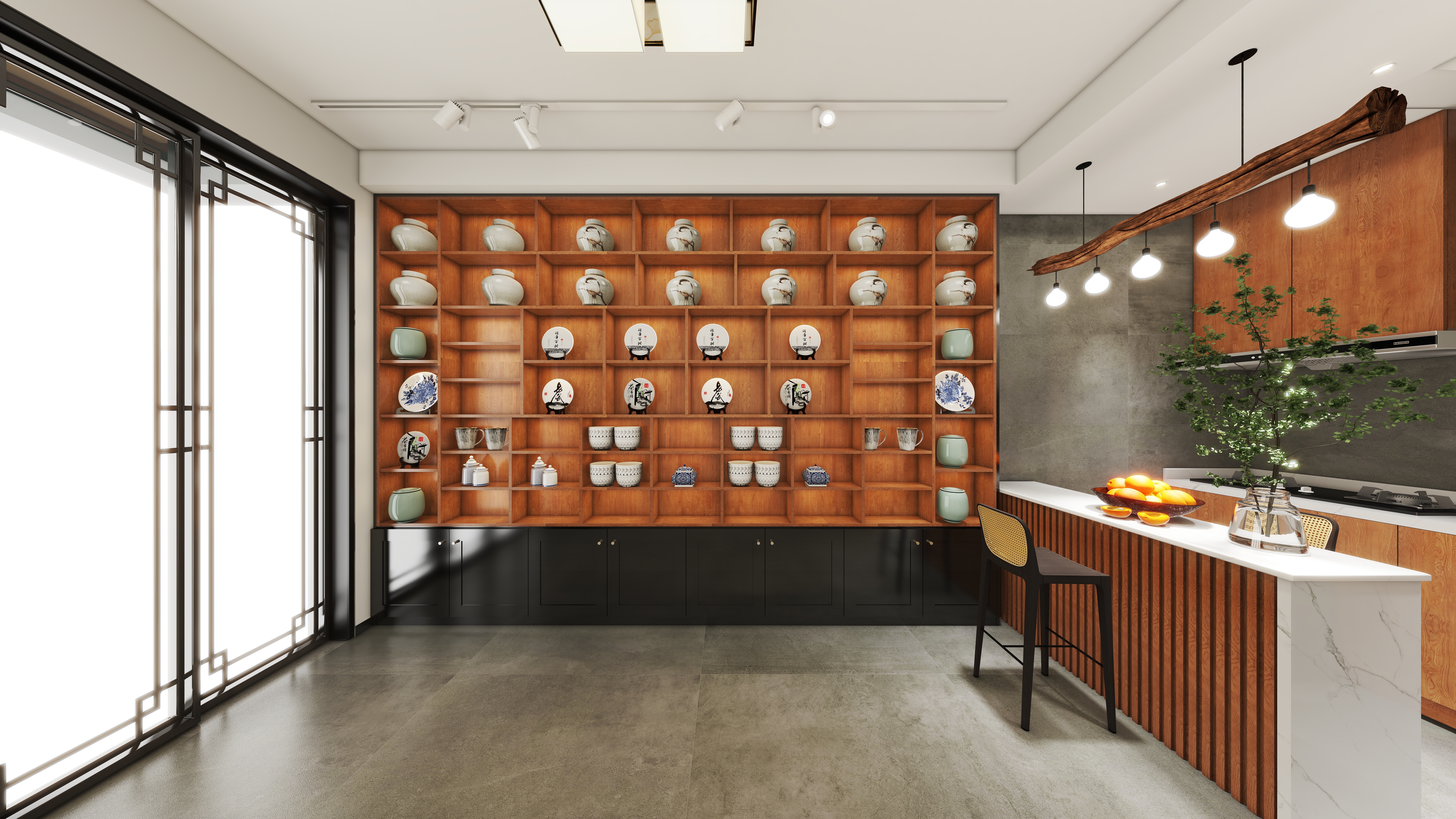 子设计-金华江北小2层茶楼-装修设计方案