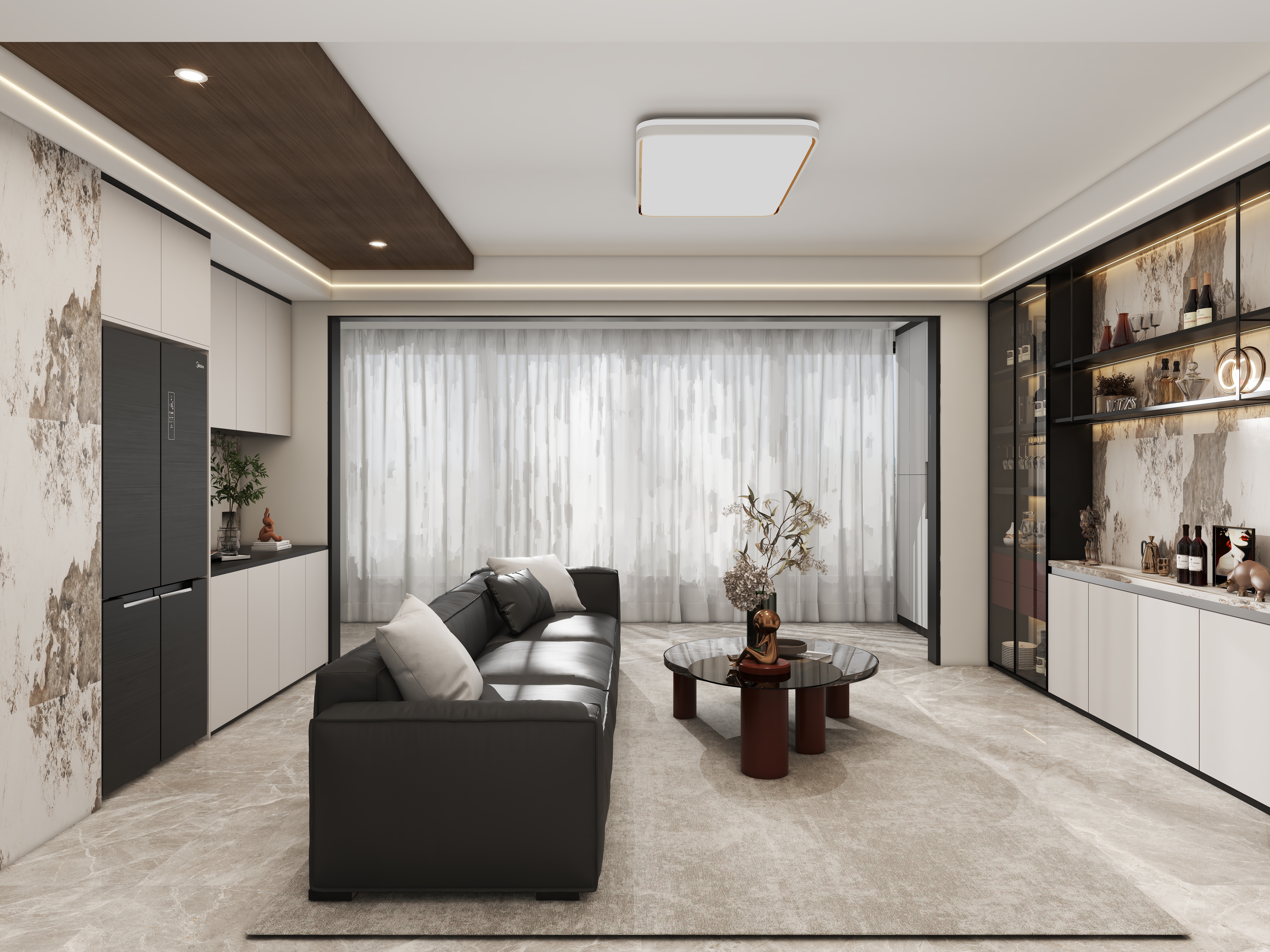 壹诺设计工作室-115㎡3室-现代简约 装修效果图