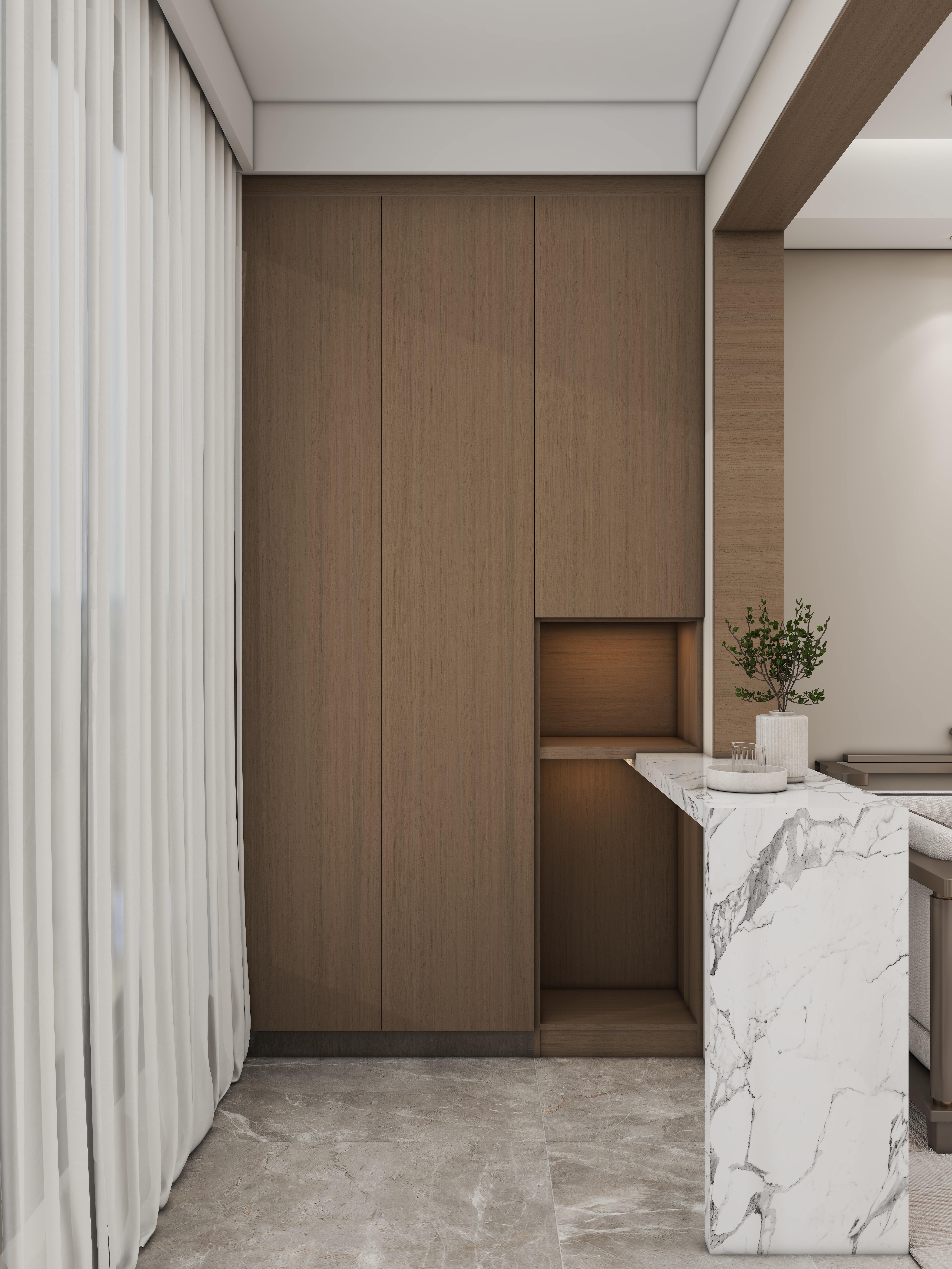 壹诺设计工作室-129㎡4室-新中式装修效果图