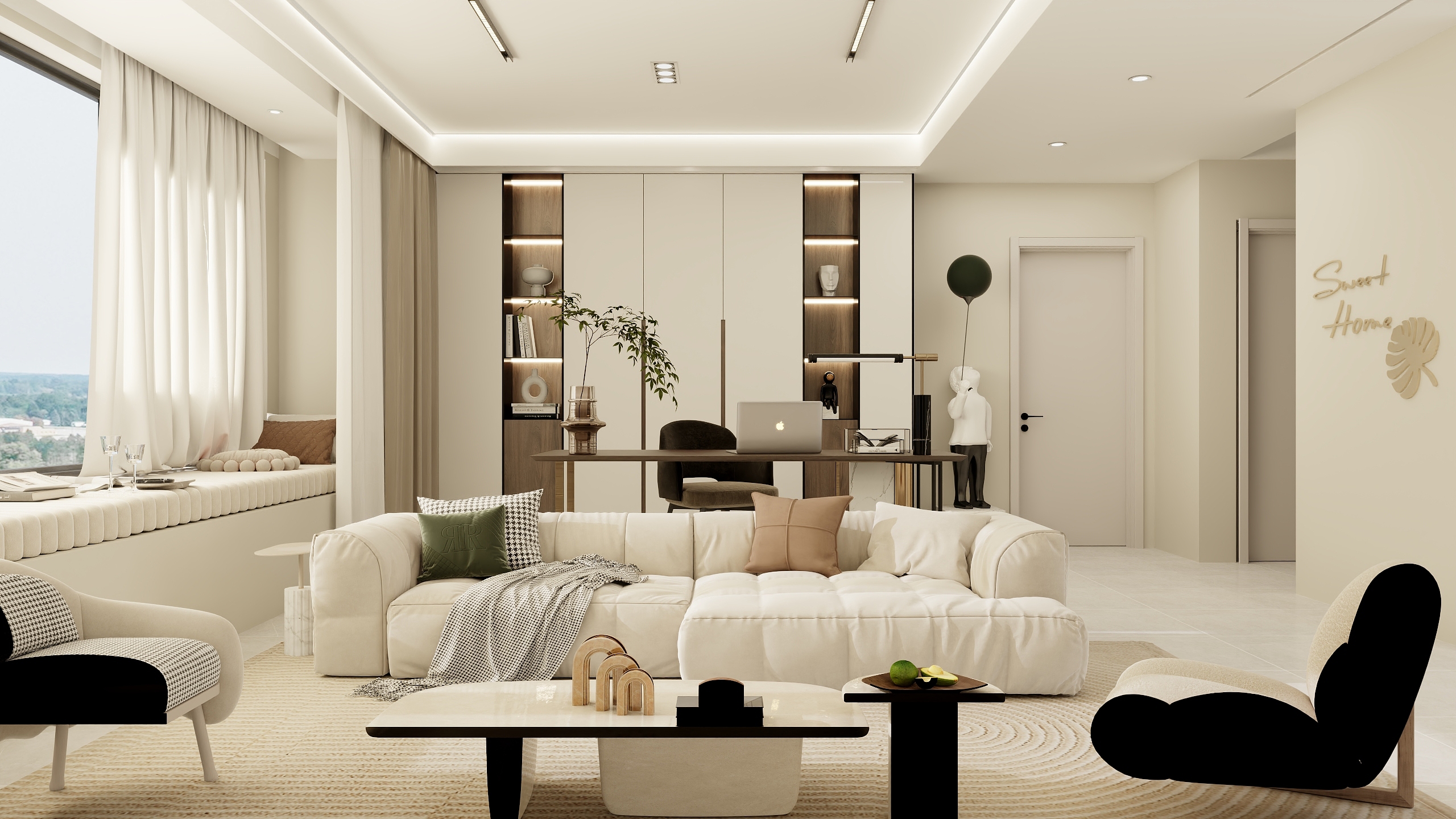 於艷紅-现代简约130平三房-装修设计方案